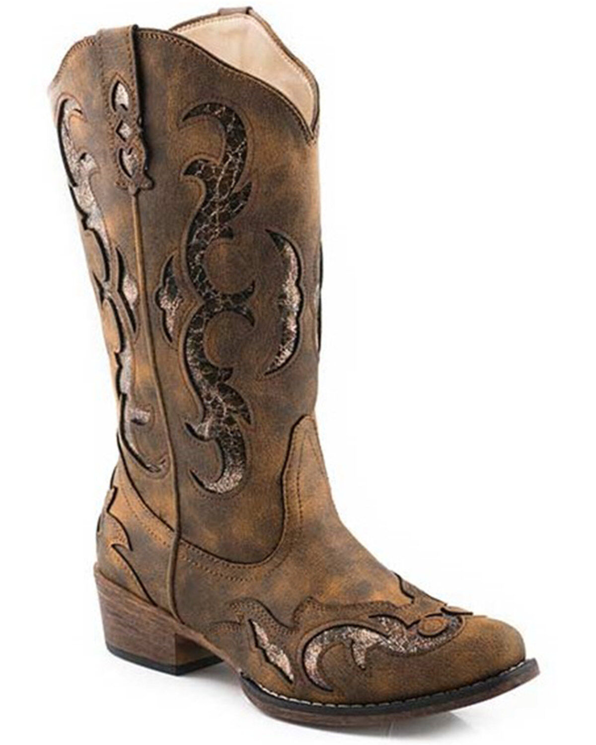 Women's Roper Riley Flextra Glitter Western Performance Boots - Round