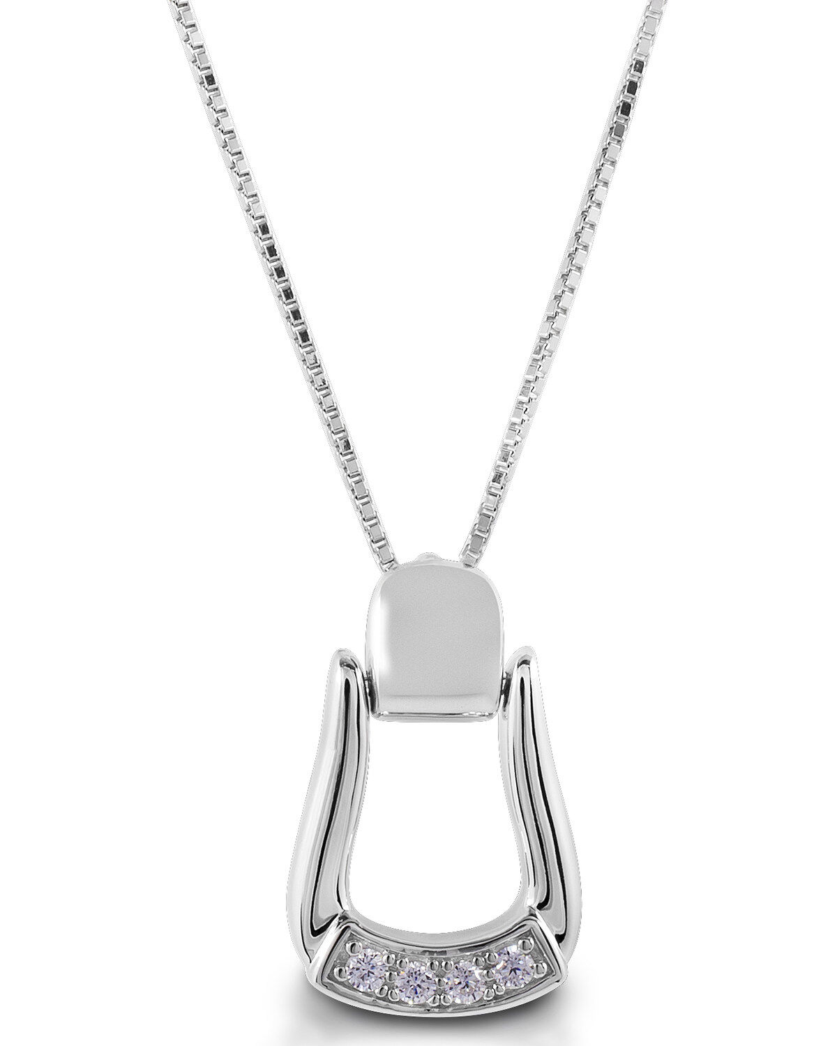 Women's Kelly Herd Small Stone Base Oxbow Stirrup Necklace