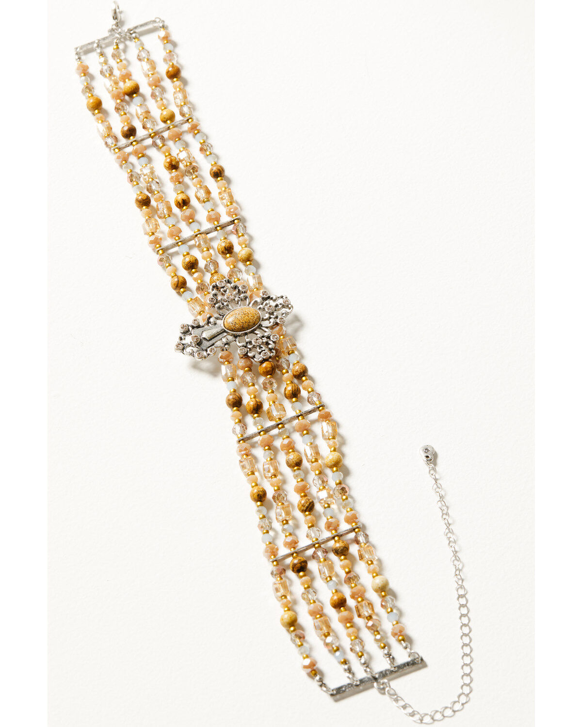 Women's Shyanne Champagne Chateau Cross Choker Necklace