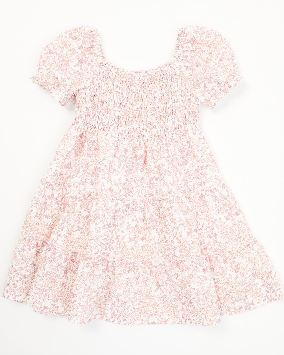 Girls' Yura Toddler Floral Print Short Puff Sleeve Dress