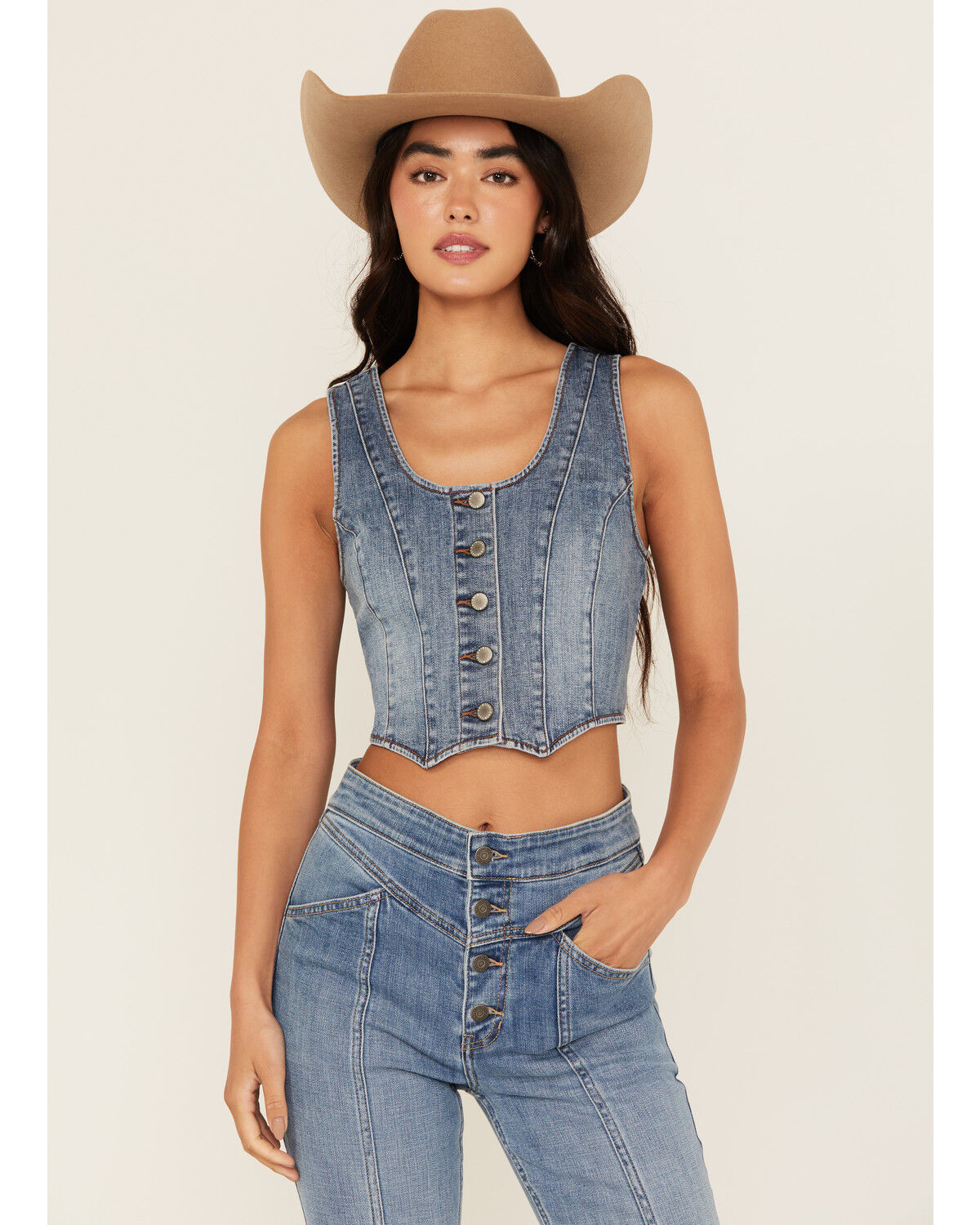 Women's Idyllwind Ivywood Medium Wash Stretch Denim Vest
