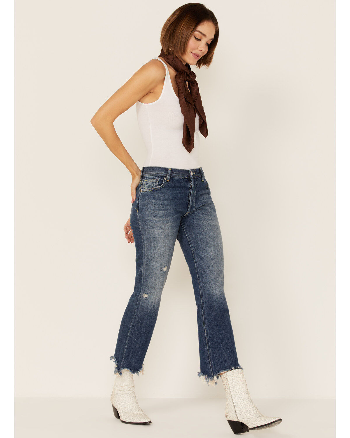 Women's Free People Mid Rise Crop Straight Jeans
