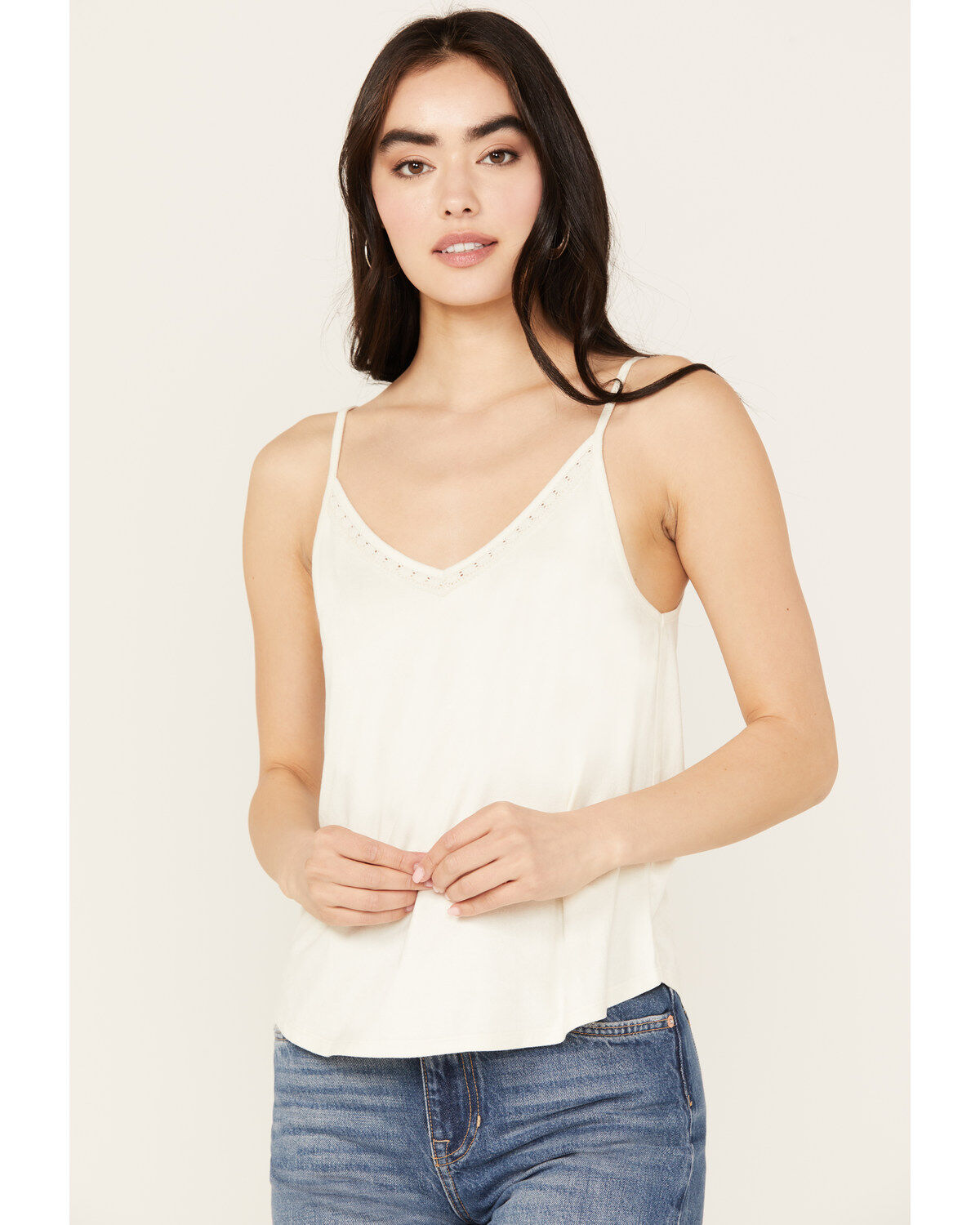 Women's Shyanne Crochet Lace Faux Suede Cami Top
