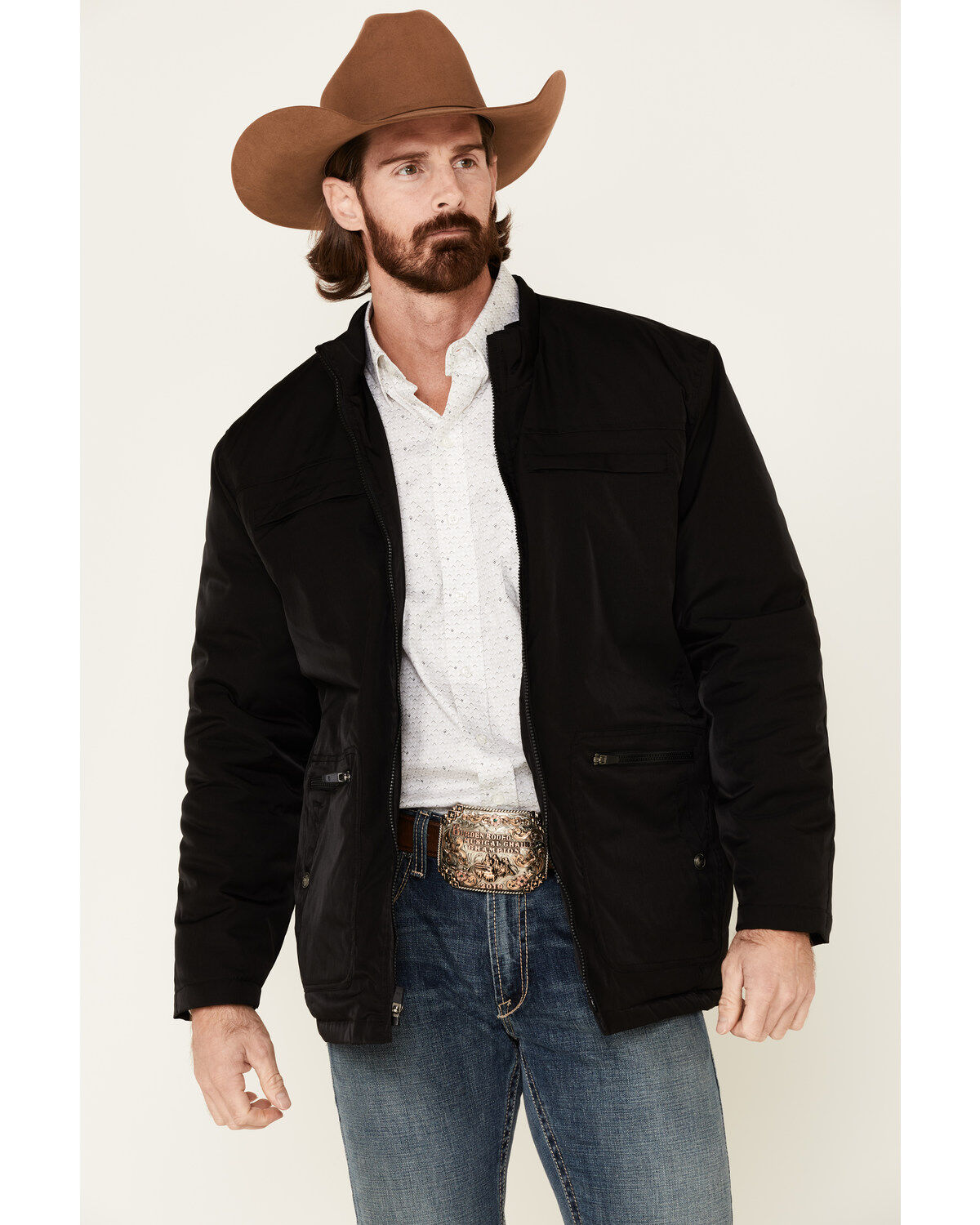Men's Cripple Creek Black Nylon CC Barn Coat