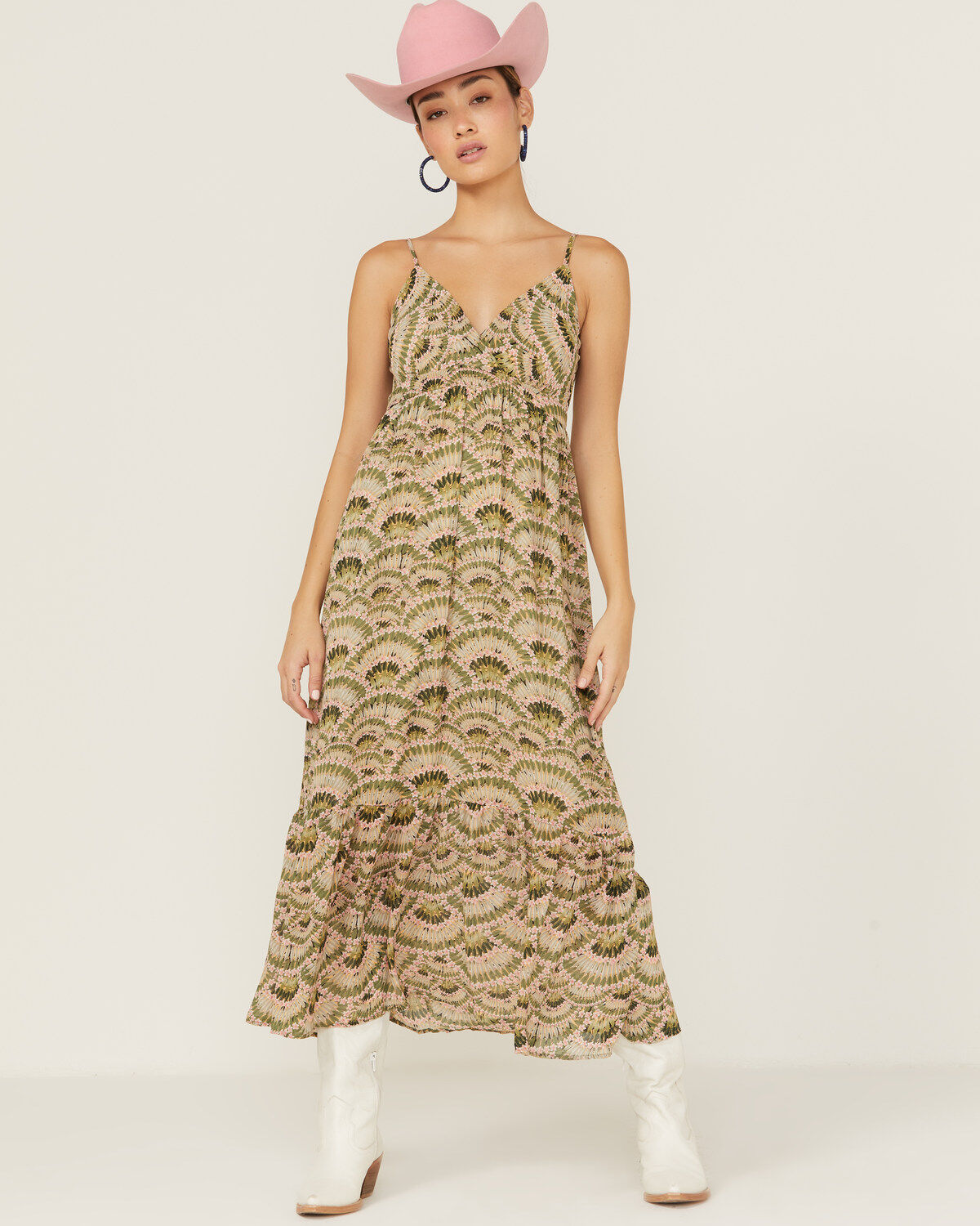 Women's Molly Bracken Printed Ruffle Hem Midi Dress