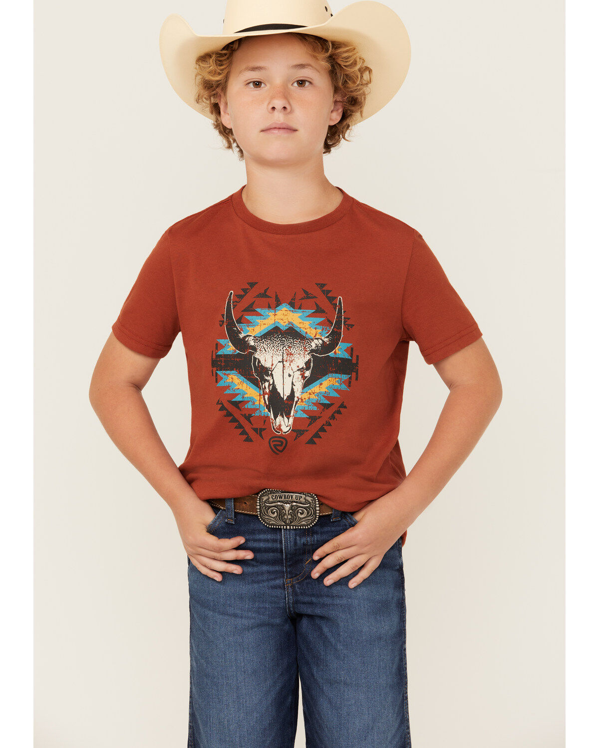 Boys' Rock & Roll Denim Steer Head Short Sleeve Graphic Tee