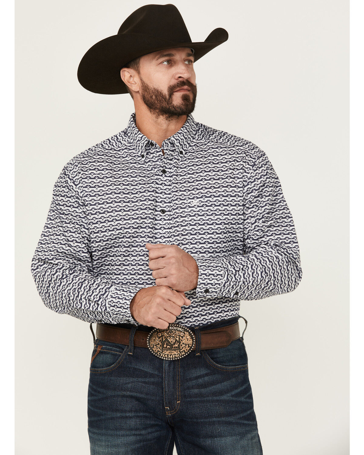 Men's Ariat Patton Classic Fit Printed Long Sleeve Button-Down Western