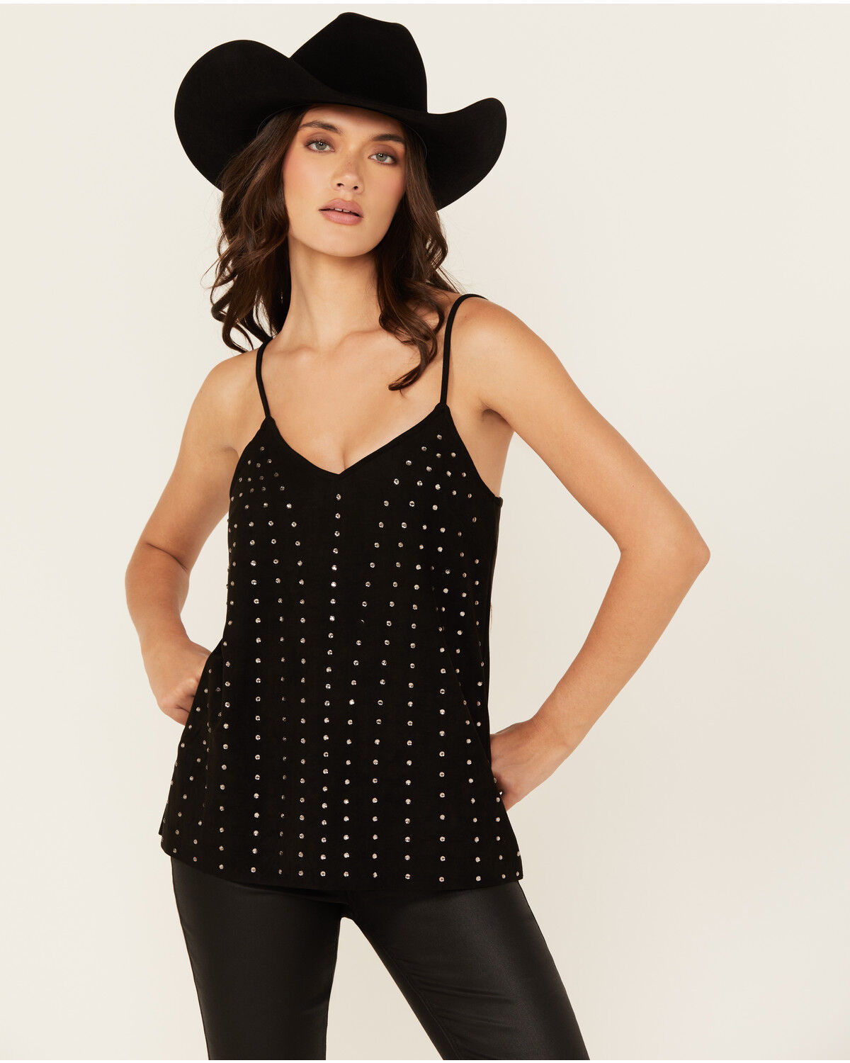 Women's Vocal Studded Faux Suede Cami Top