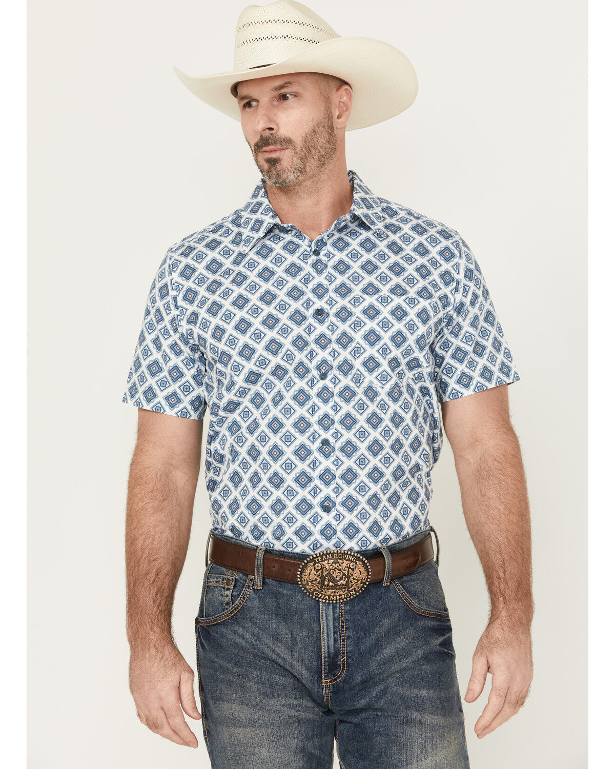 Men's Gibson Trading Co Bowling Alley Medallion Short Sleeve Button-Do