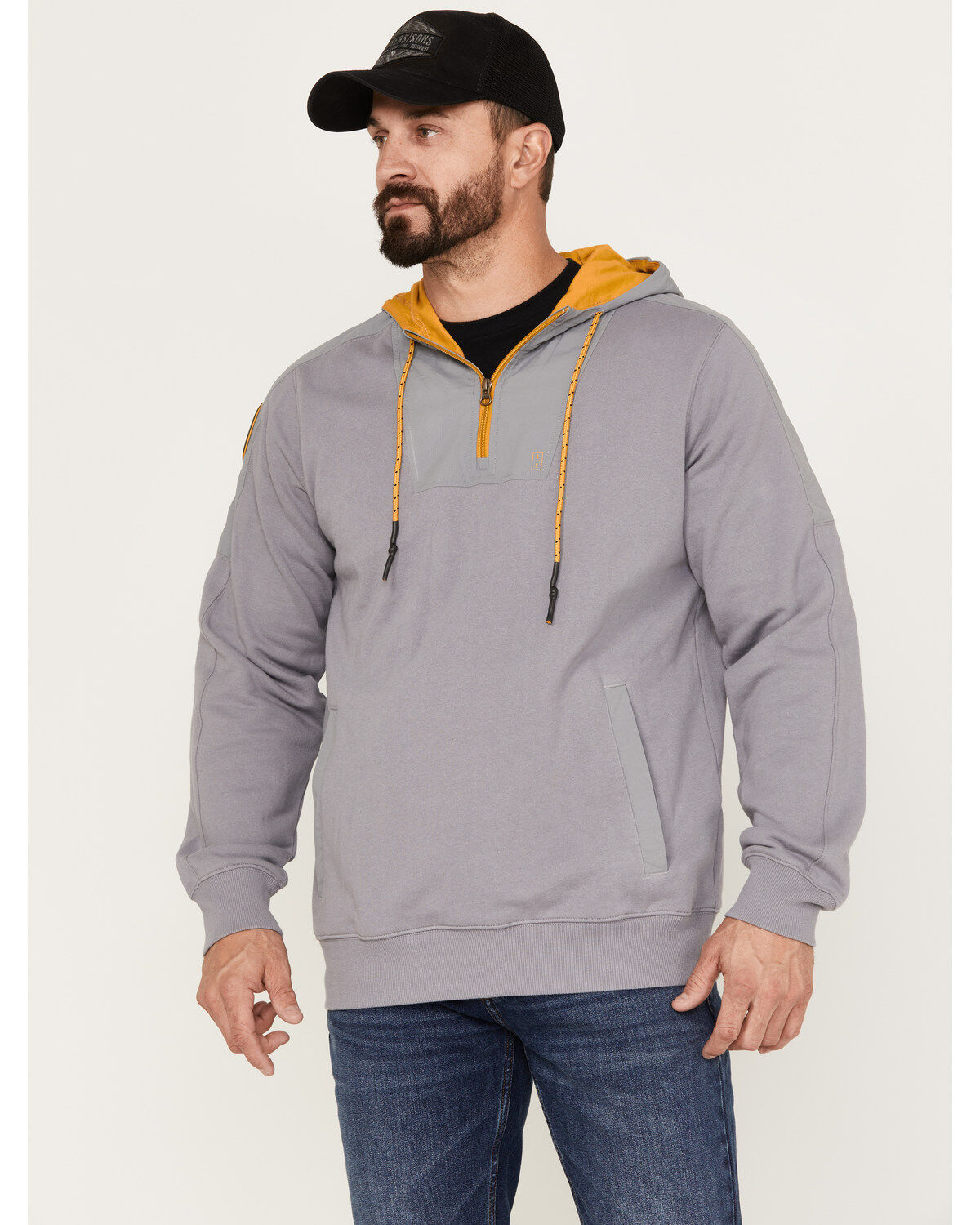 Men's Brothers and Sons French Terry Anorak 1/4 Zip Hooded Pullover