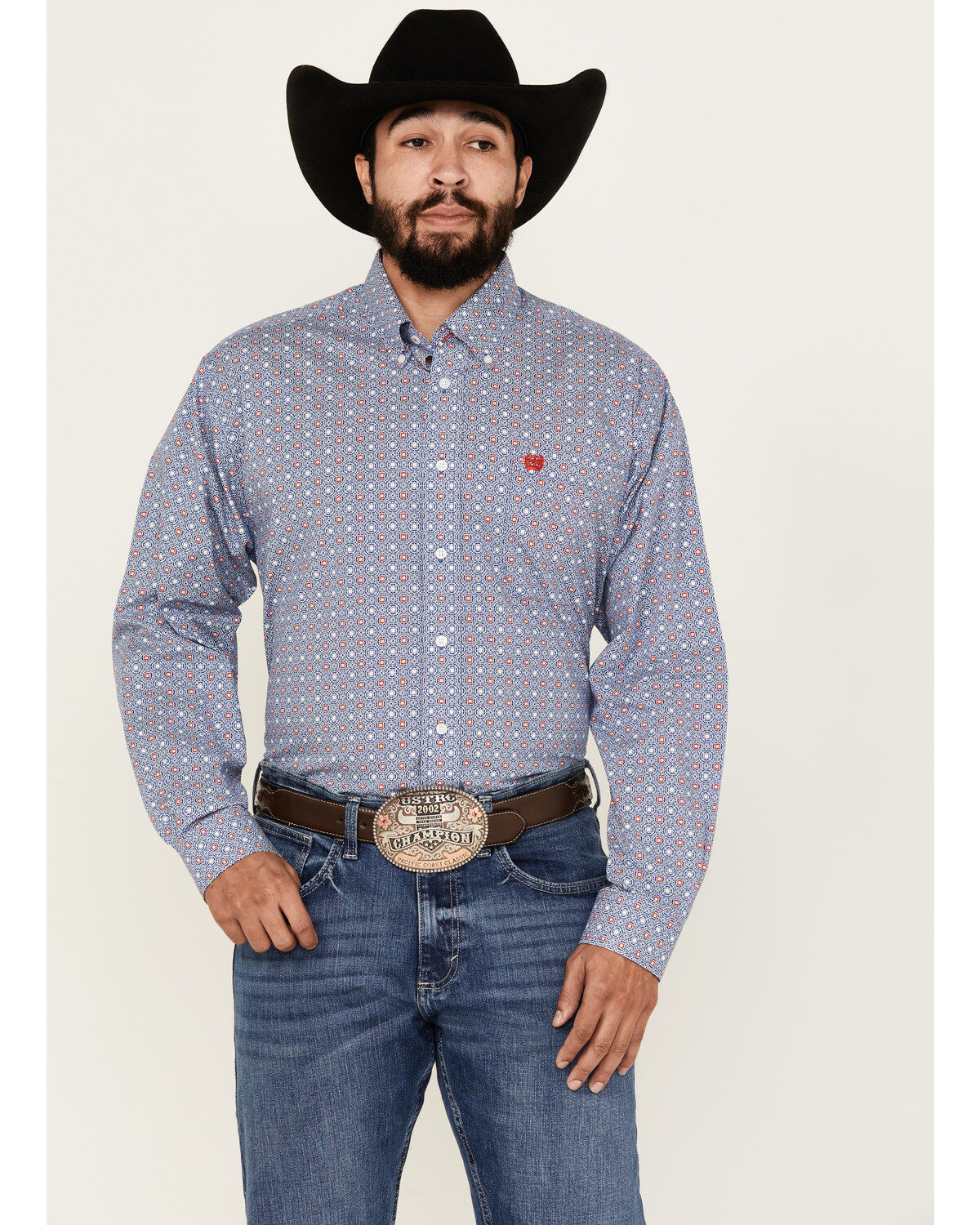 Men's Cinch Medallion Print Long Sleeve Button-Down Stretch Western Sh