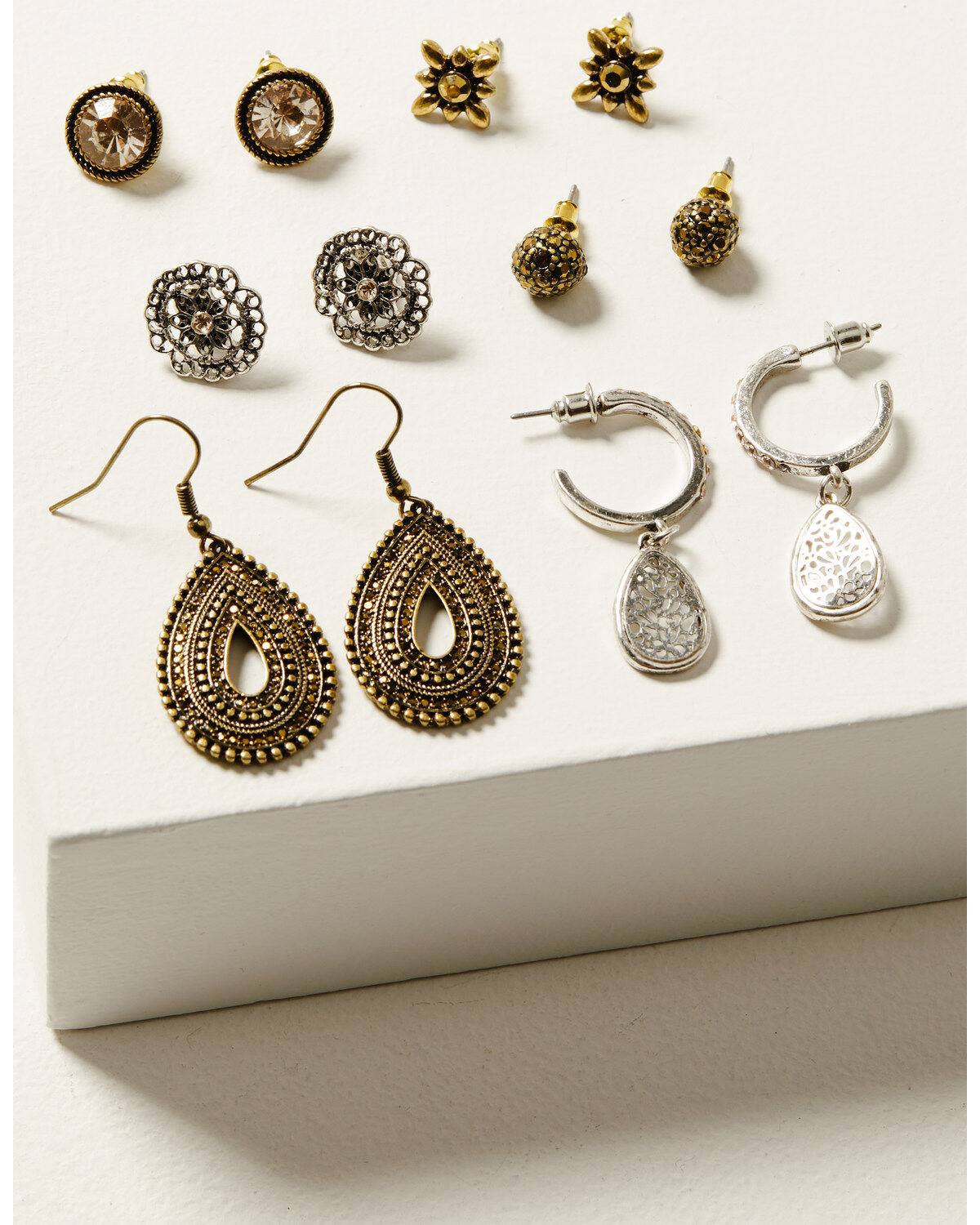 Women's Shyanne Champagne Chateau 6-Piece Teardrop & Stud Earrings Set
