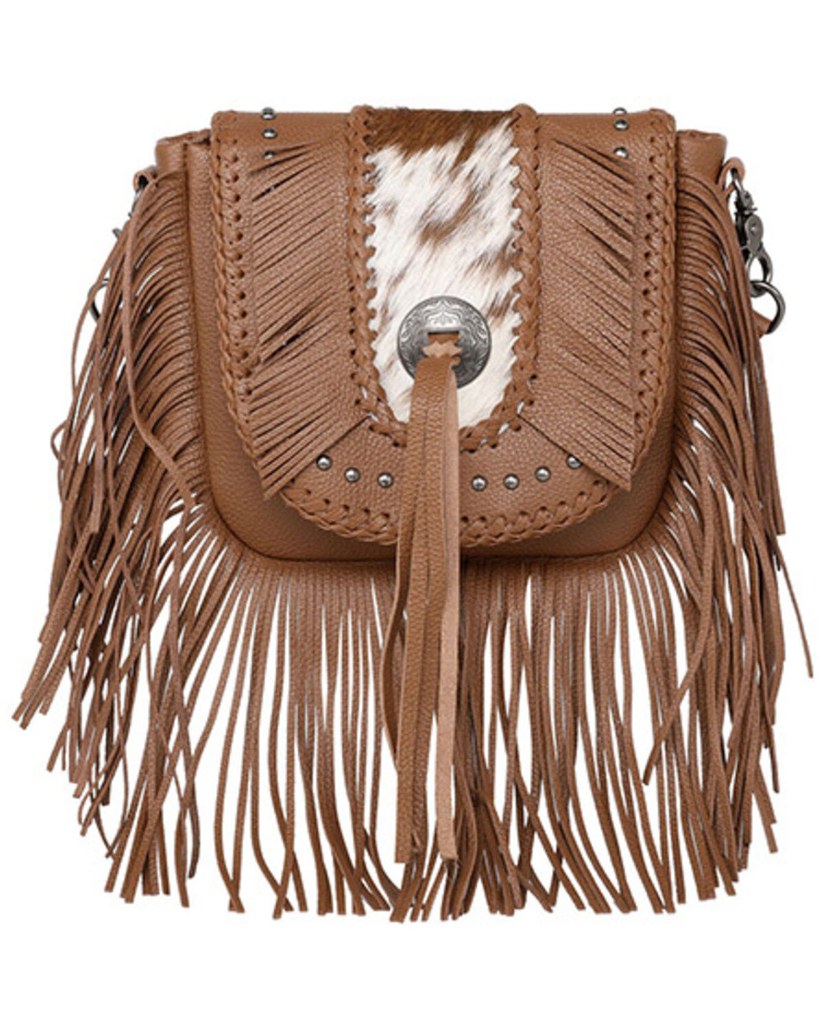 Women's Montana West Hair-On Cowhide Fringe Bohemian Crossbody