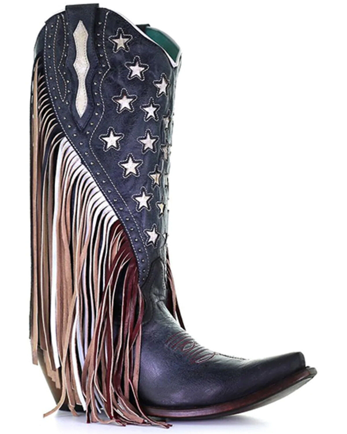 Women's Corral Lamb Stars Inlay & Studs Western Boots - Snip Toe