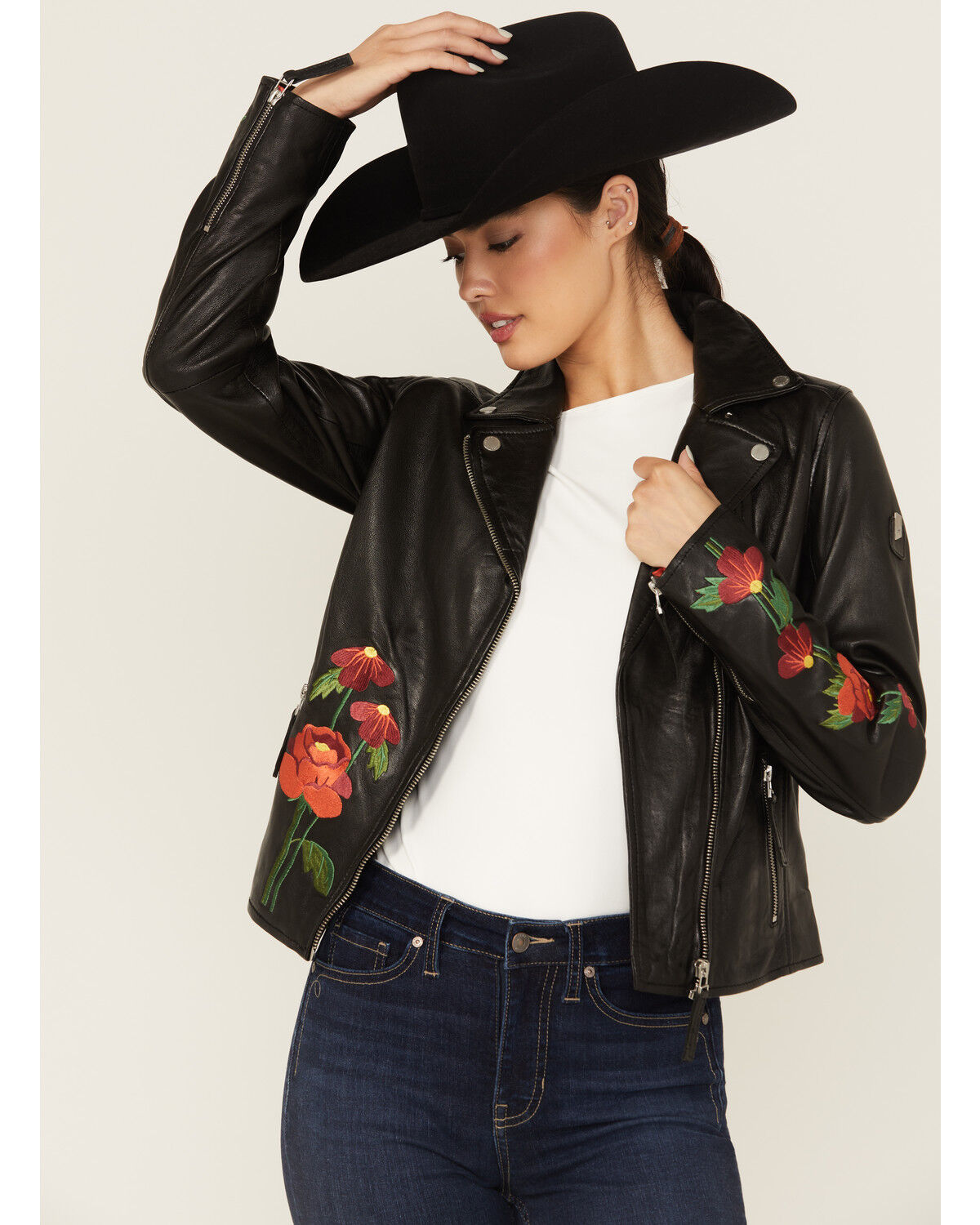 Women's Mauritius Leather Peonie Leather Jacket