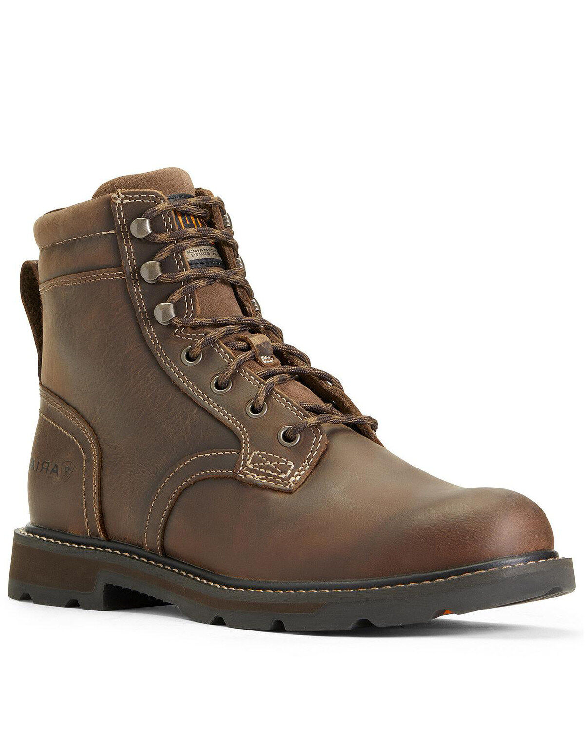 Men's Ariat Groundbreaker 6" Lace-Up Work Boots - Soft Toe