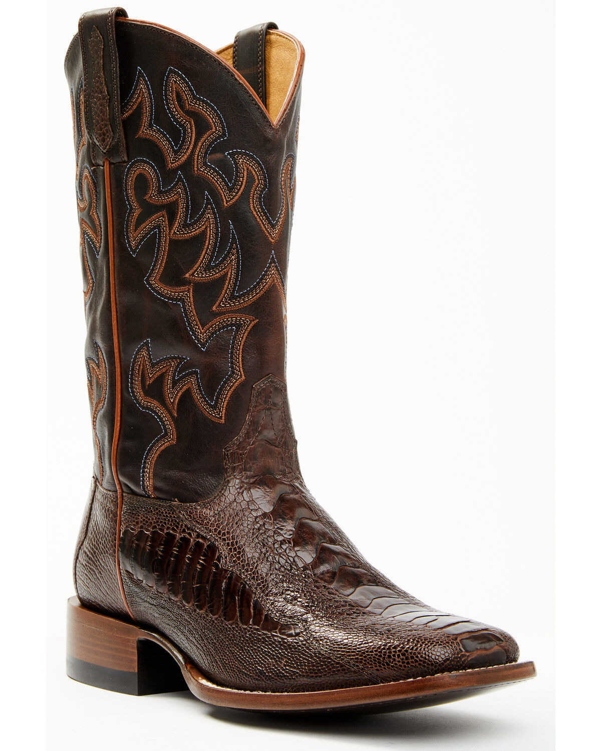 Men's Cody James Antique Cafe Ostrich Leg Exotic Western Boots - Broad