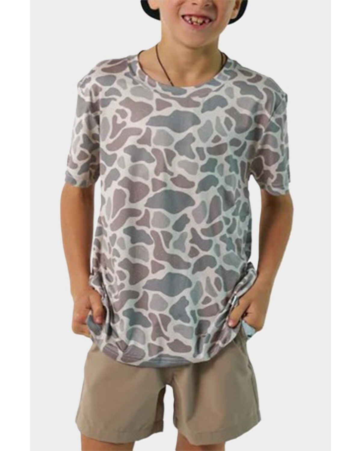 Boys' Burlebo Deer Camo Print Short Sleeve Performance Shirt
