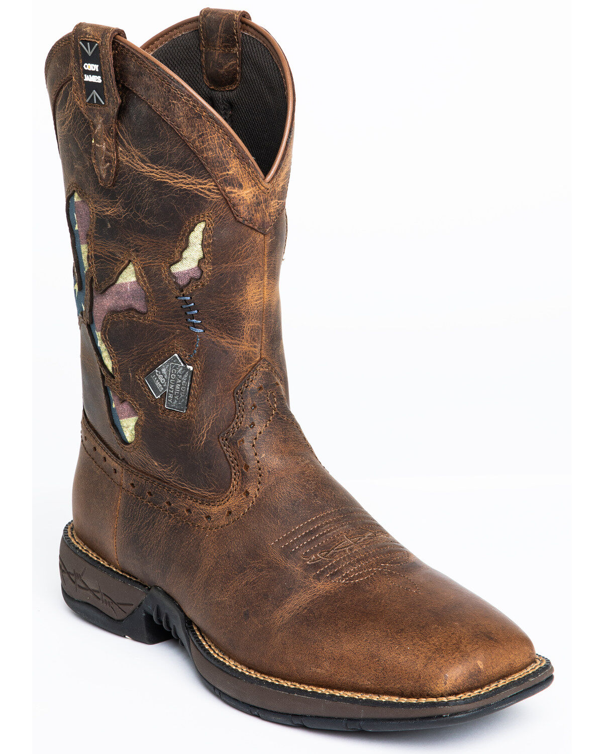 Men's Brothers and Sons Star Exports With Flag Western Performance Boo