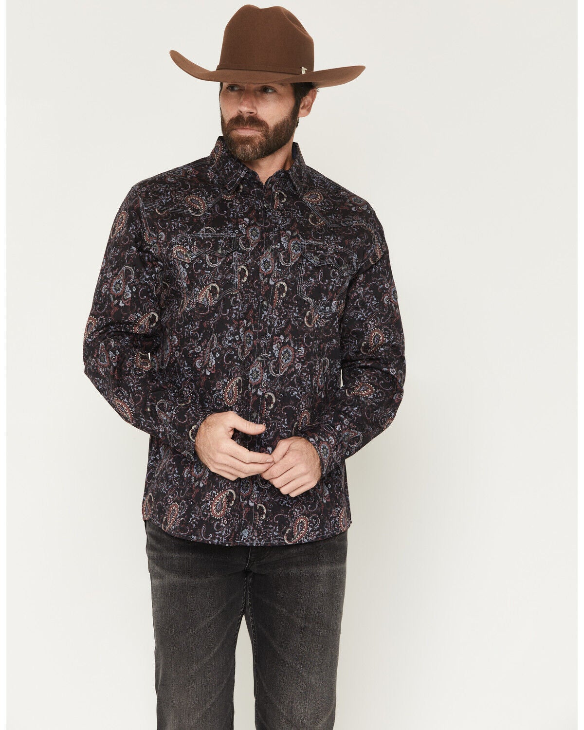 Men's Moonshine Spirit Final Show Paisley Print Long Sleeve Button-Do