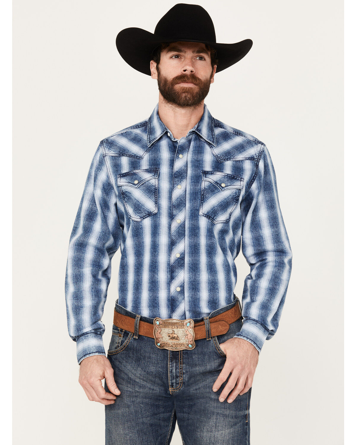 Men's Wrangler Retro Premium Striped Long Sleeve Snap Western Shirt