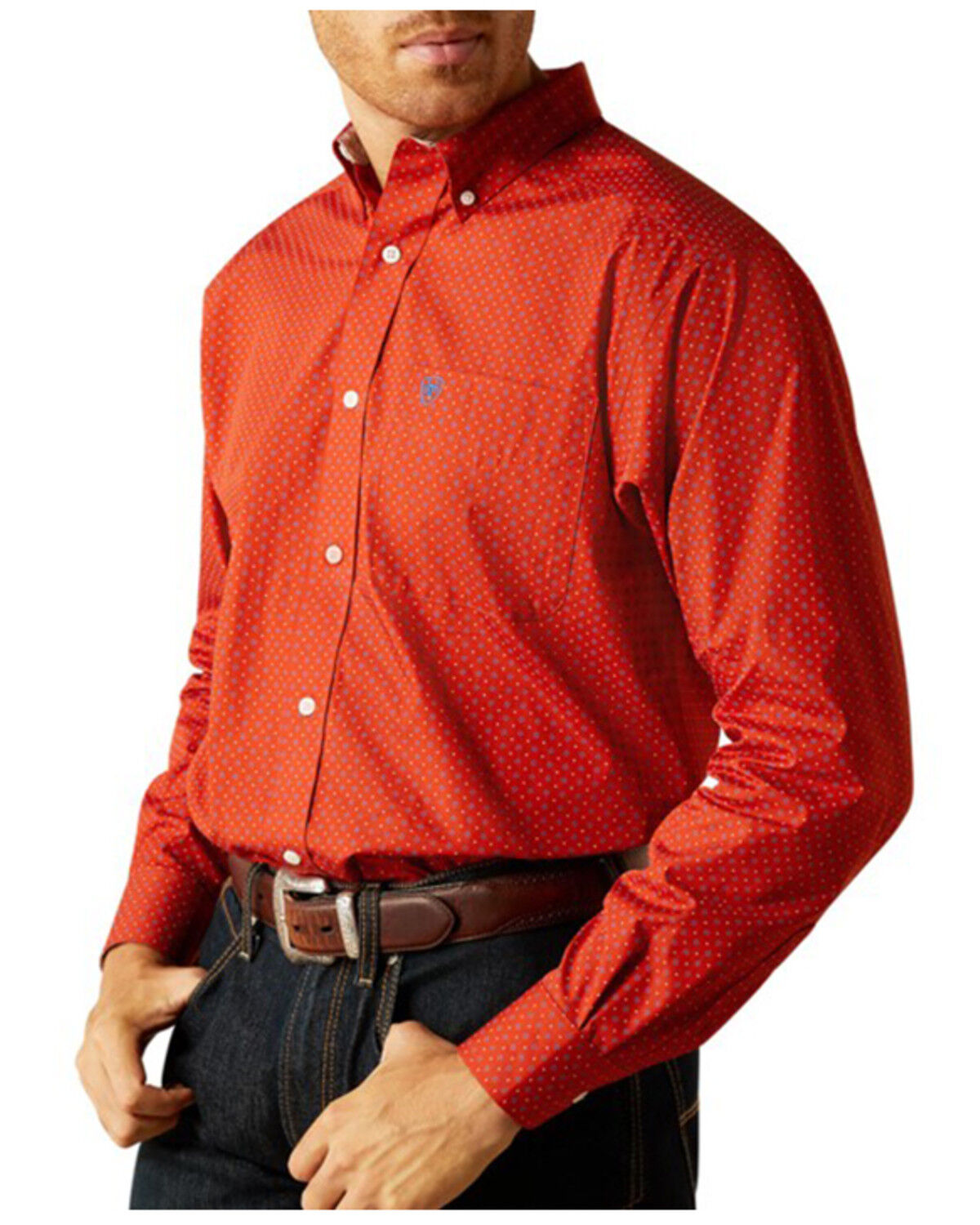 Men's Ariat Wrinkle Free Lucian Printed Long Sleeve Button-Down Wester