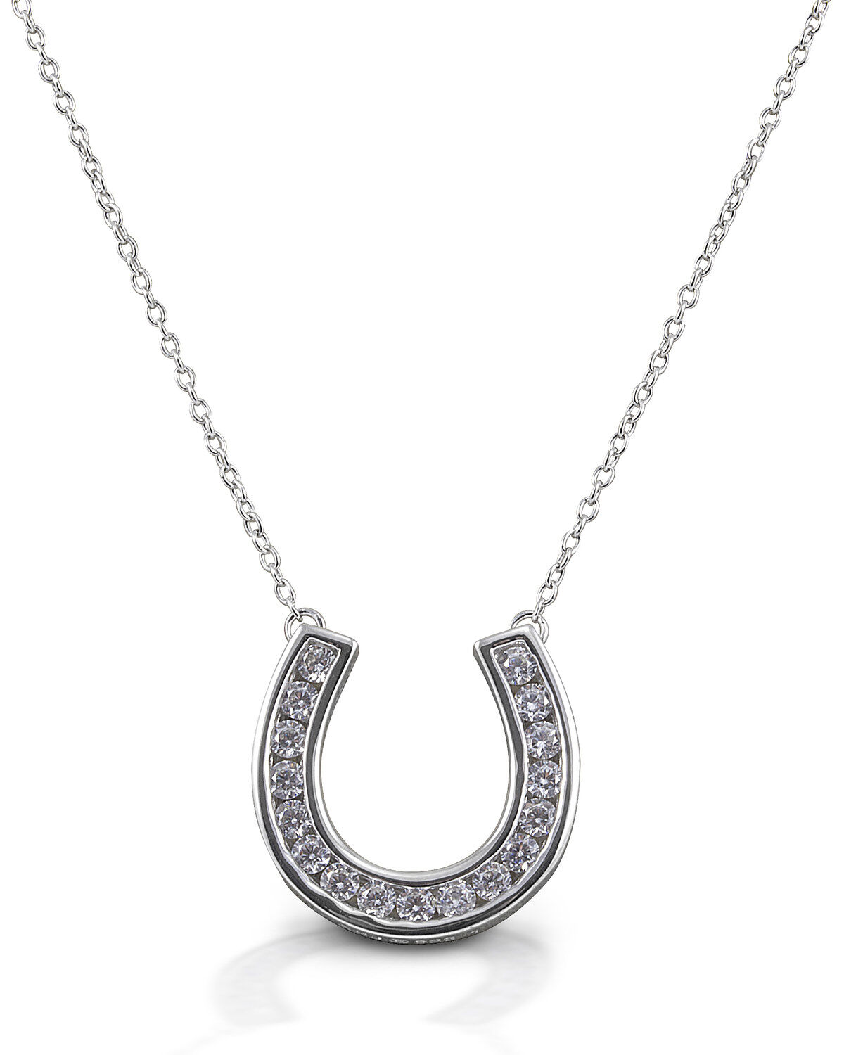 Women's Kelly Herd Contemporary Pave Horseshoe Necklace