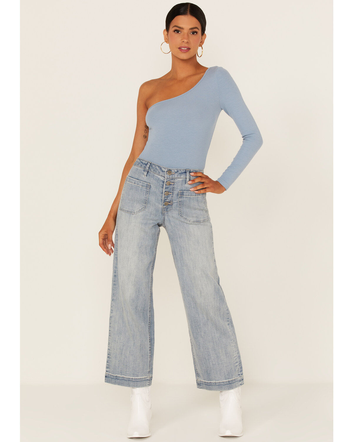 Women's Unpublished Denim Greta Lotus Crop Wide Jeans
