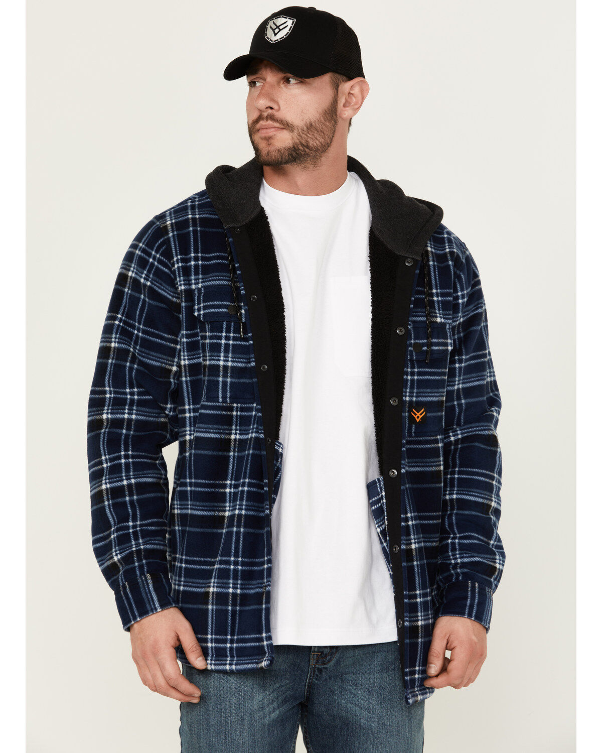 Men's Hawx Hooded Printed Polar Fleece Jacket