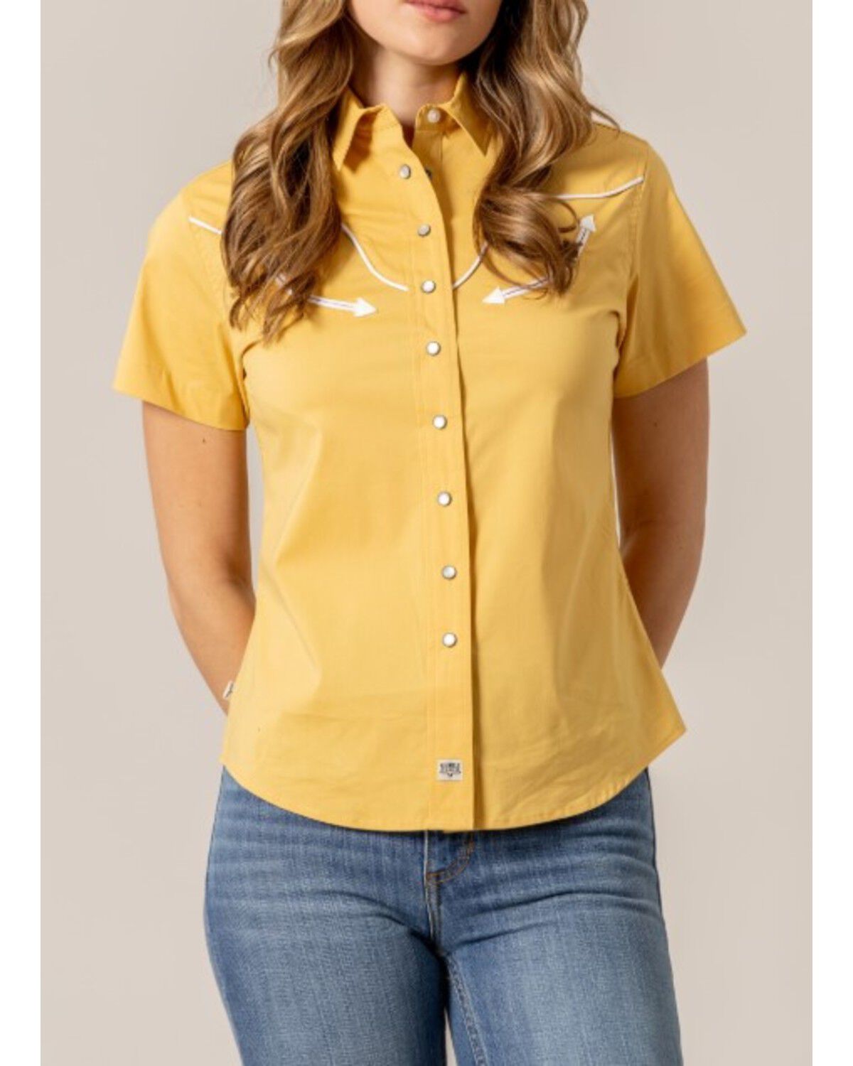 Women's Kimes Ranch Long Horn Short Sleeve Pearl Snap Western Shirt