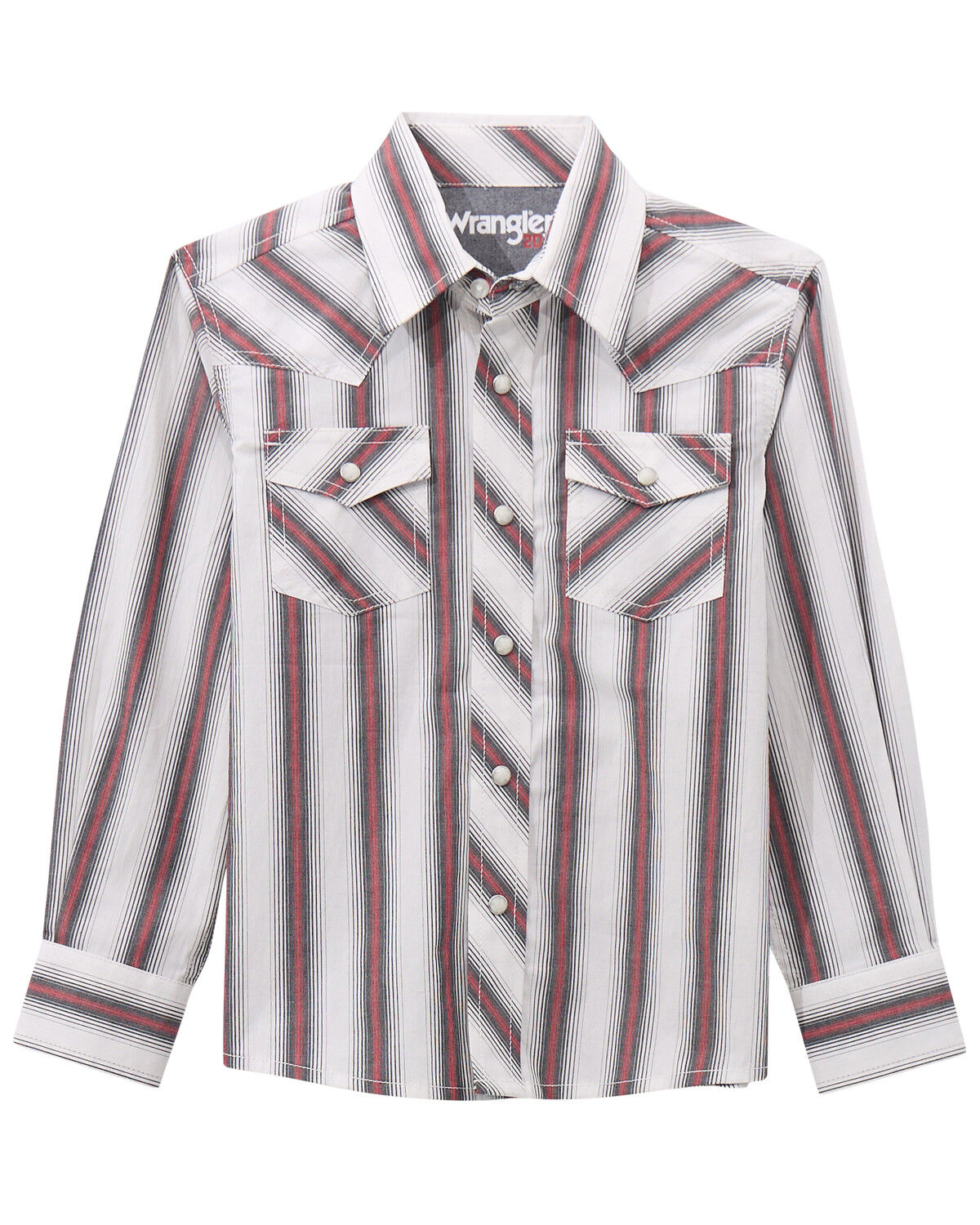 Boys' Wrangler 20X Striped Long Sleeve Snap Stretch Western Shirt