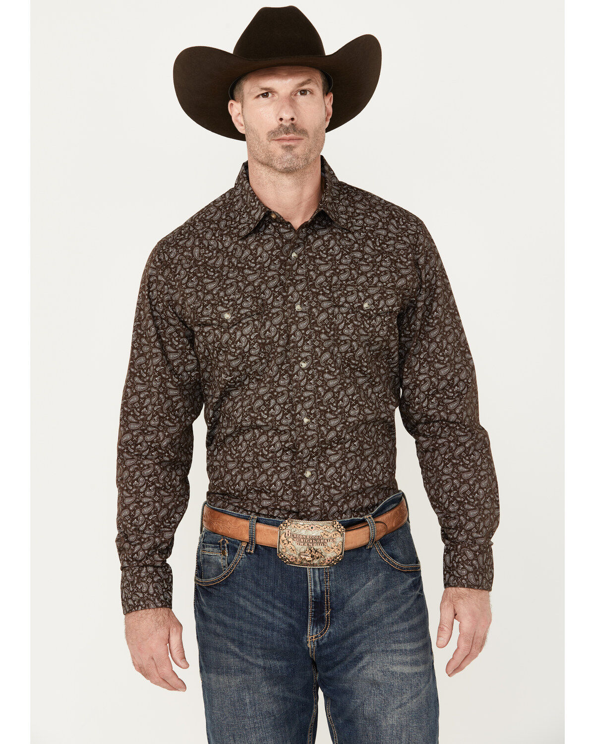 Men's Wrangler Retro Premium Paisley Print Long Sleeve Snap Western Sh