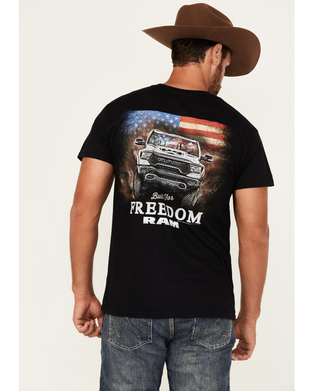 Men's Buckwear Ram Built For Freedom Short Sleeve Graphic T-Shirt