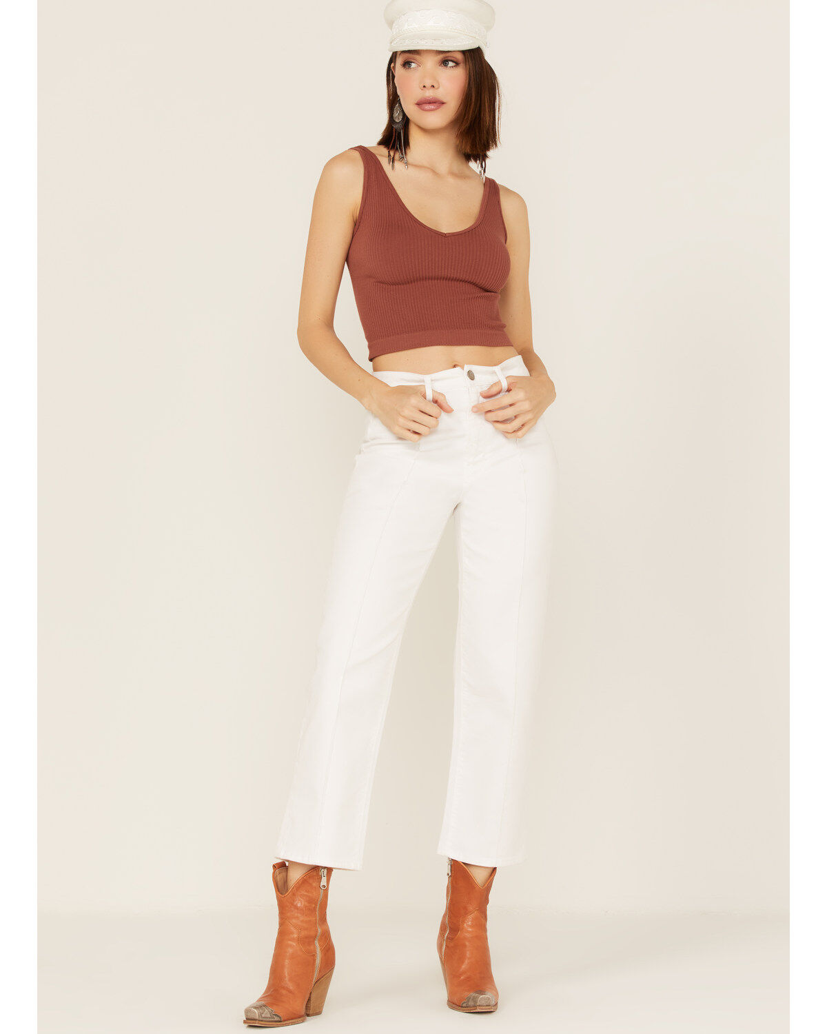 Women's Unpublished Denim Front Seam Straight Jeans