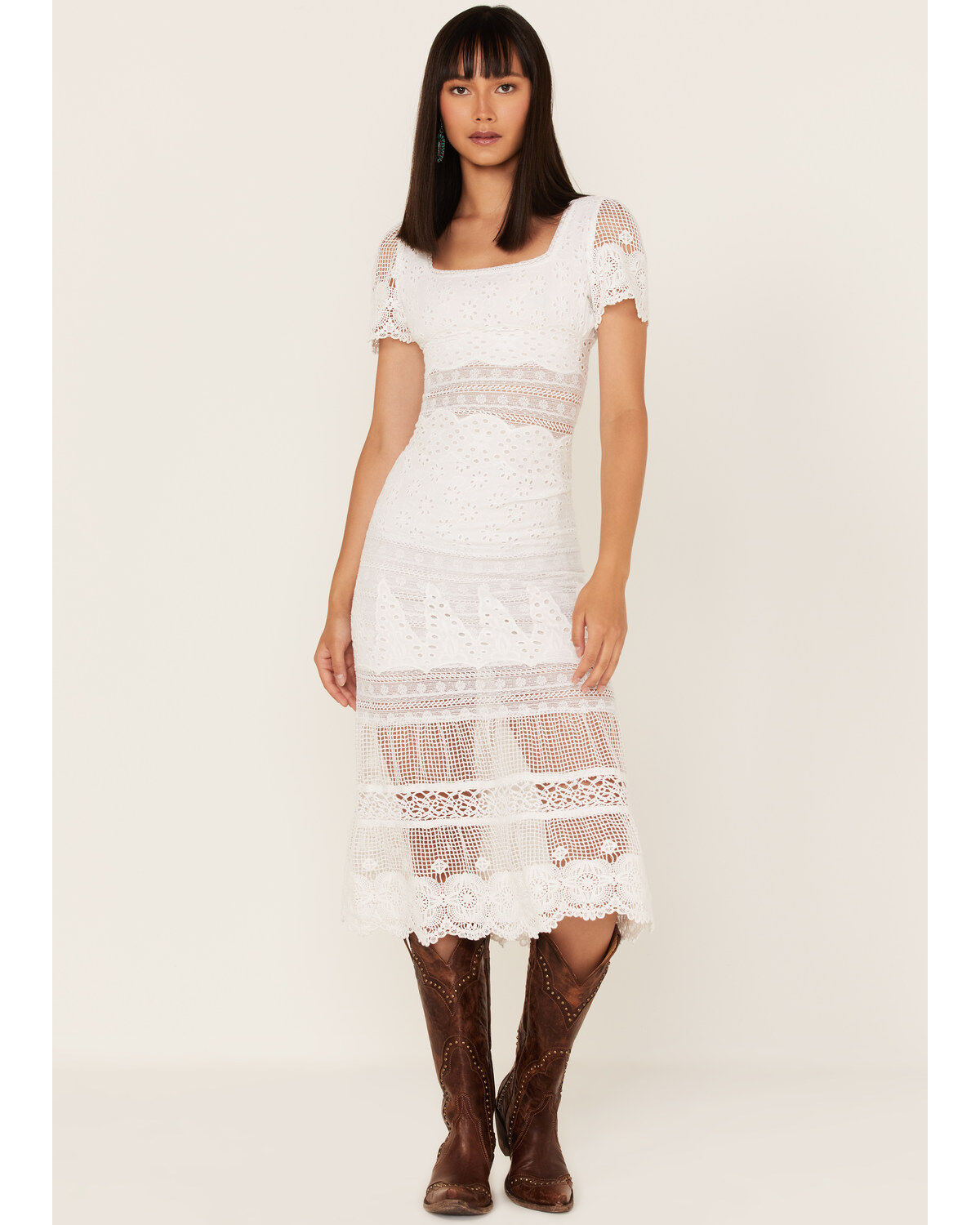 Women's Maia Bergman Surya Eyelet Lace Midi Dress