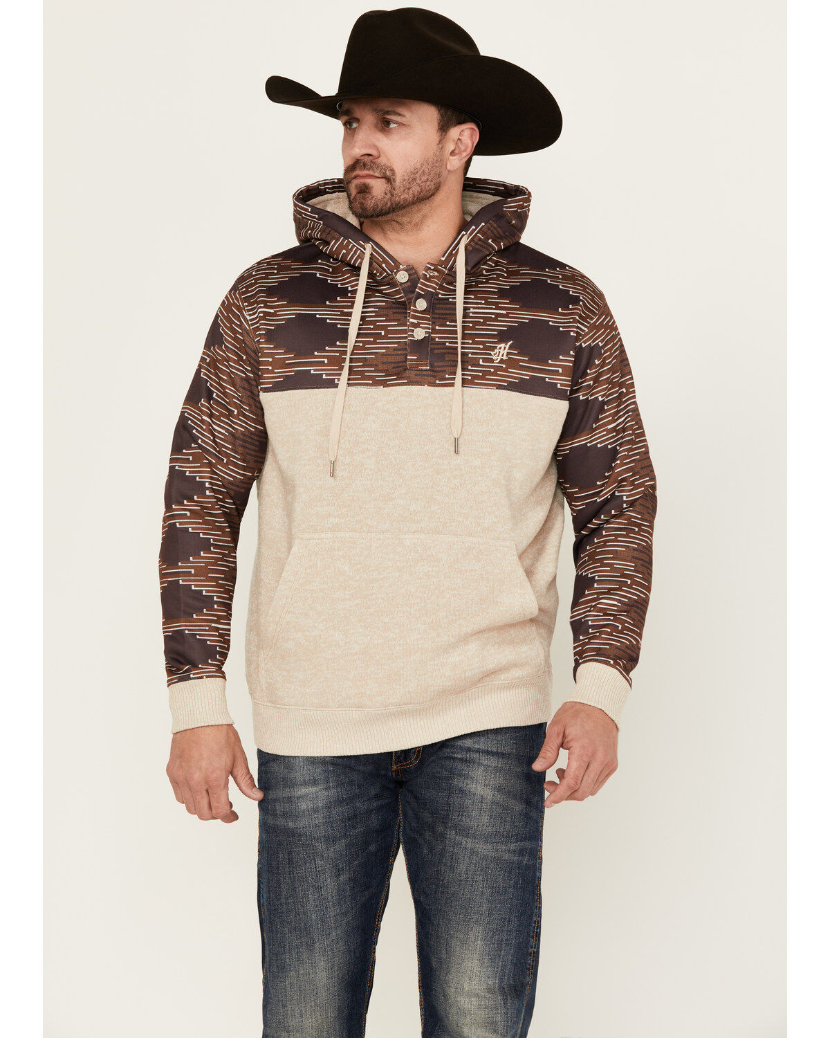Men's Hooey Jimmy Southwestern Block Hooded Pullover