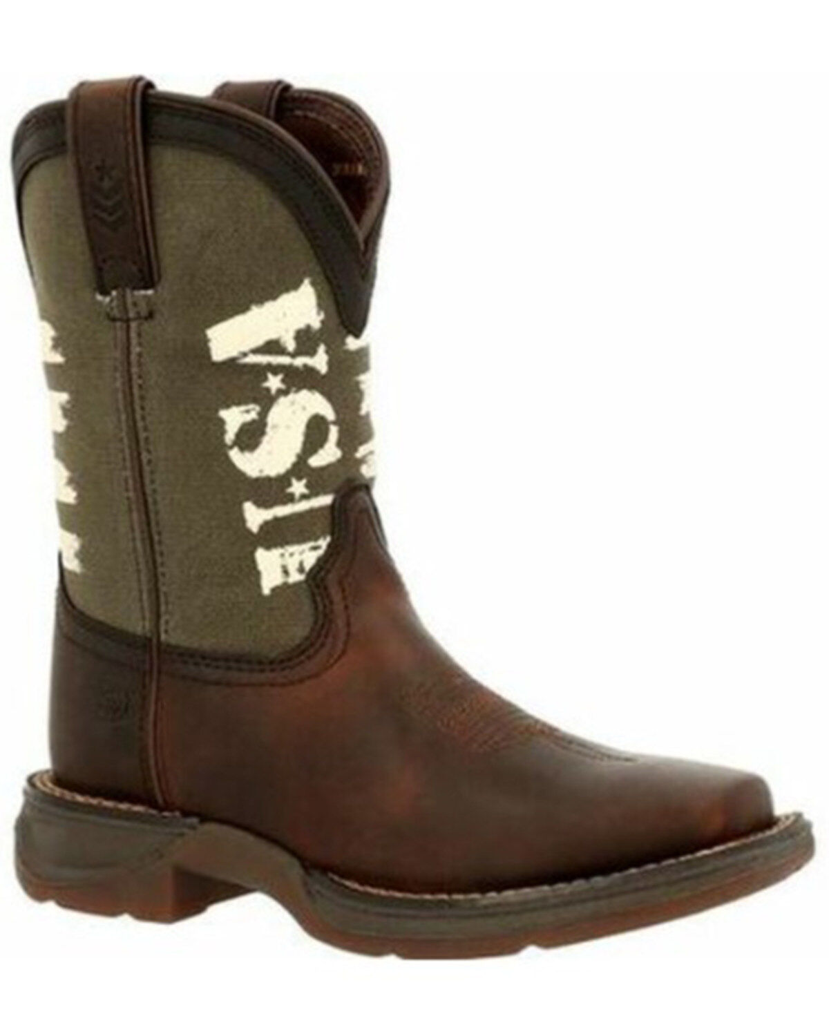 Boys' Durango Lil' Rebel USA Flag Army Western Boots - Square Toe