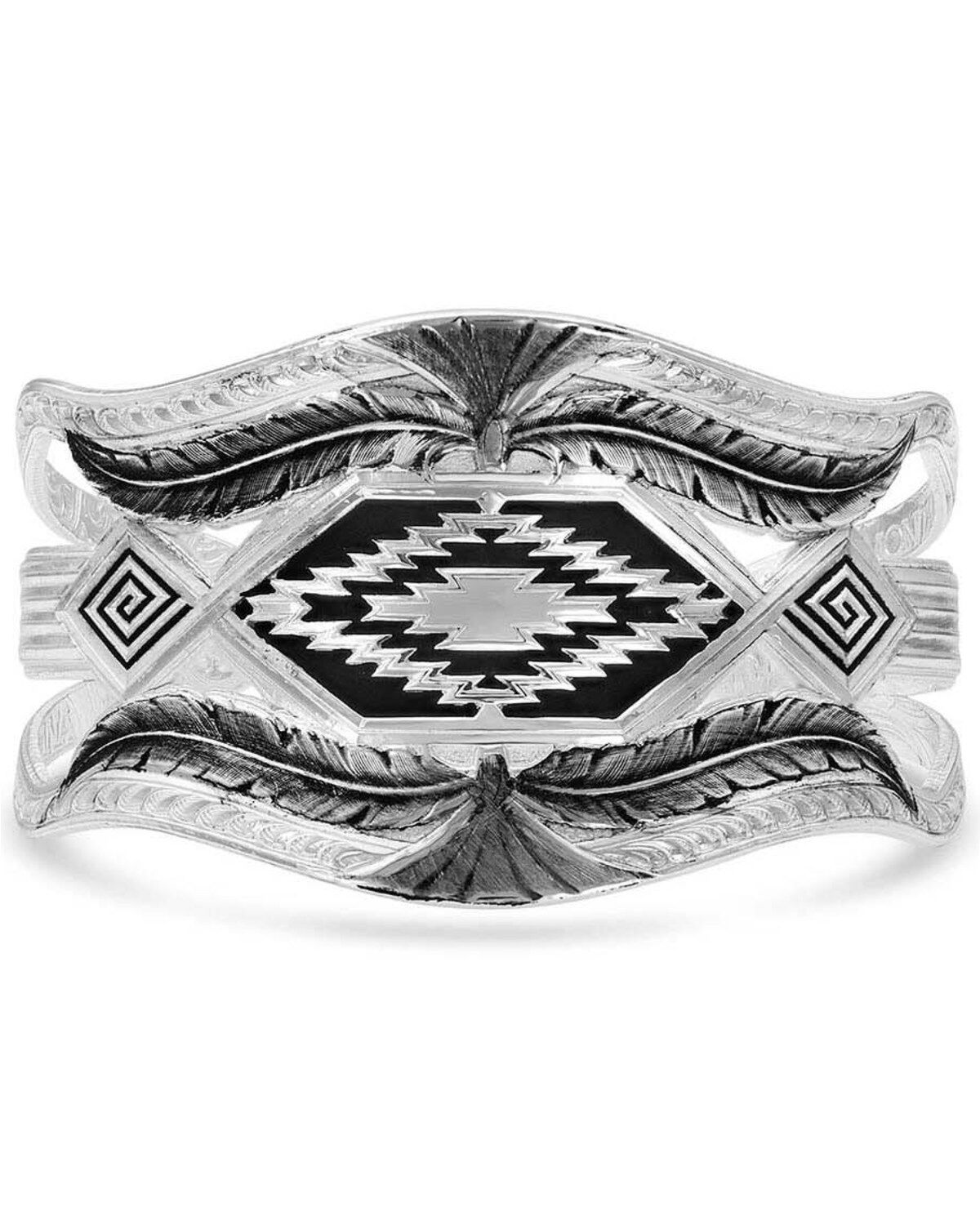 Women's Montana Silversmiths Courage & Strength Feather Cut-Out Cuff B