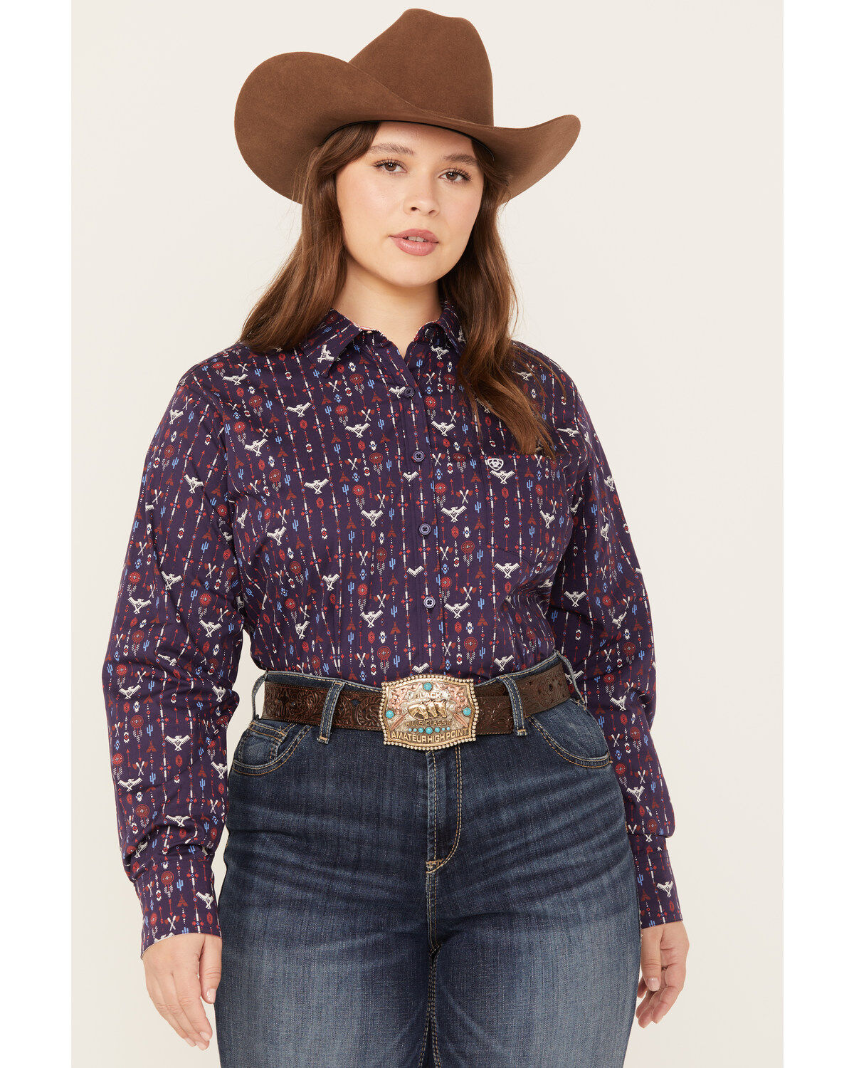 Women's Ariat Southwestern Print Long Sleeve Kirby Stretch Button Down
