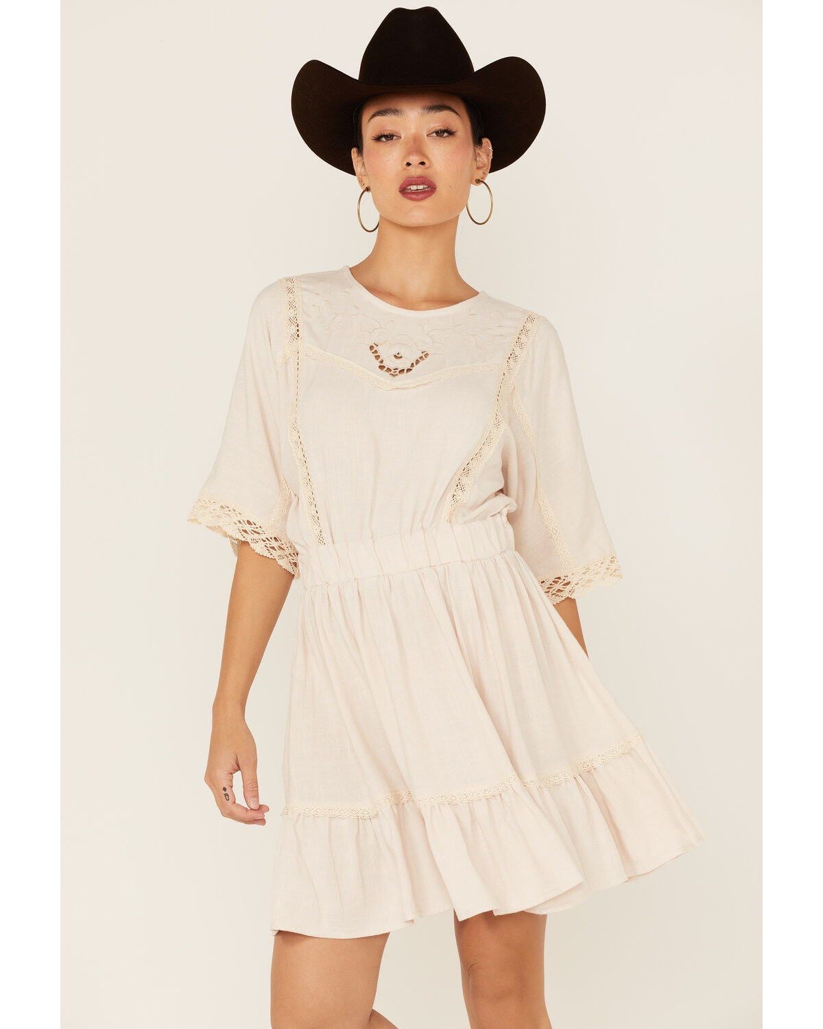 Women's Maggie Sweet Carmen Lace Mini Dress