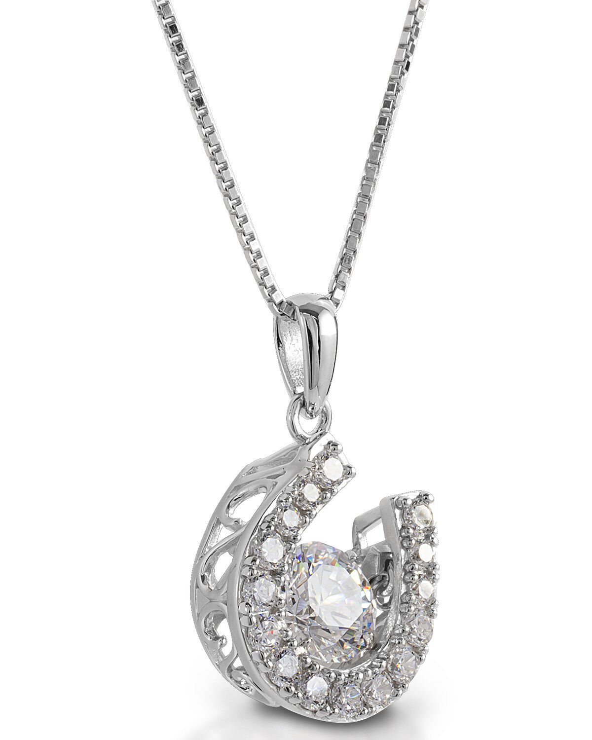Women's Kelly Herd Dancing Stone Horseshoe Dangle Pendant Necklace