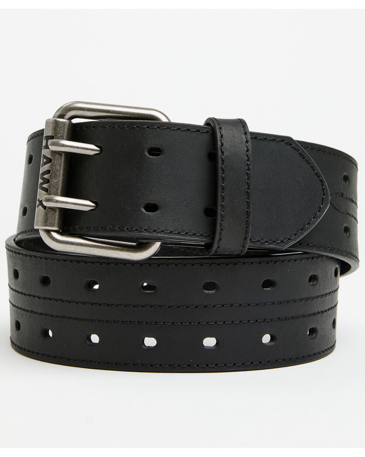 Men's Hawx Mill Double Perforated Center Wide Leather Belt