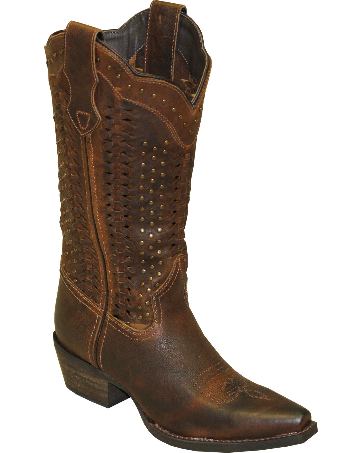 Abilene Rawhide by Scalloped and Weaving Western Boots - Snip Toe
