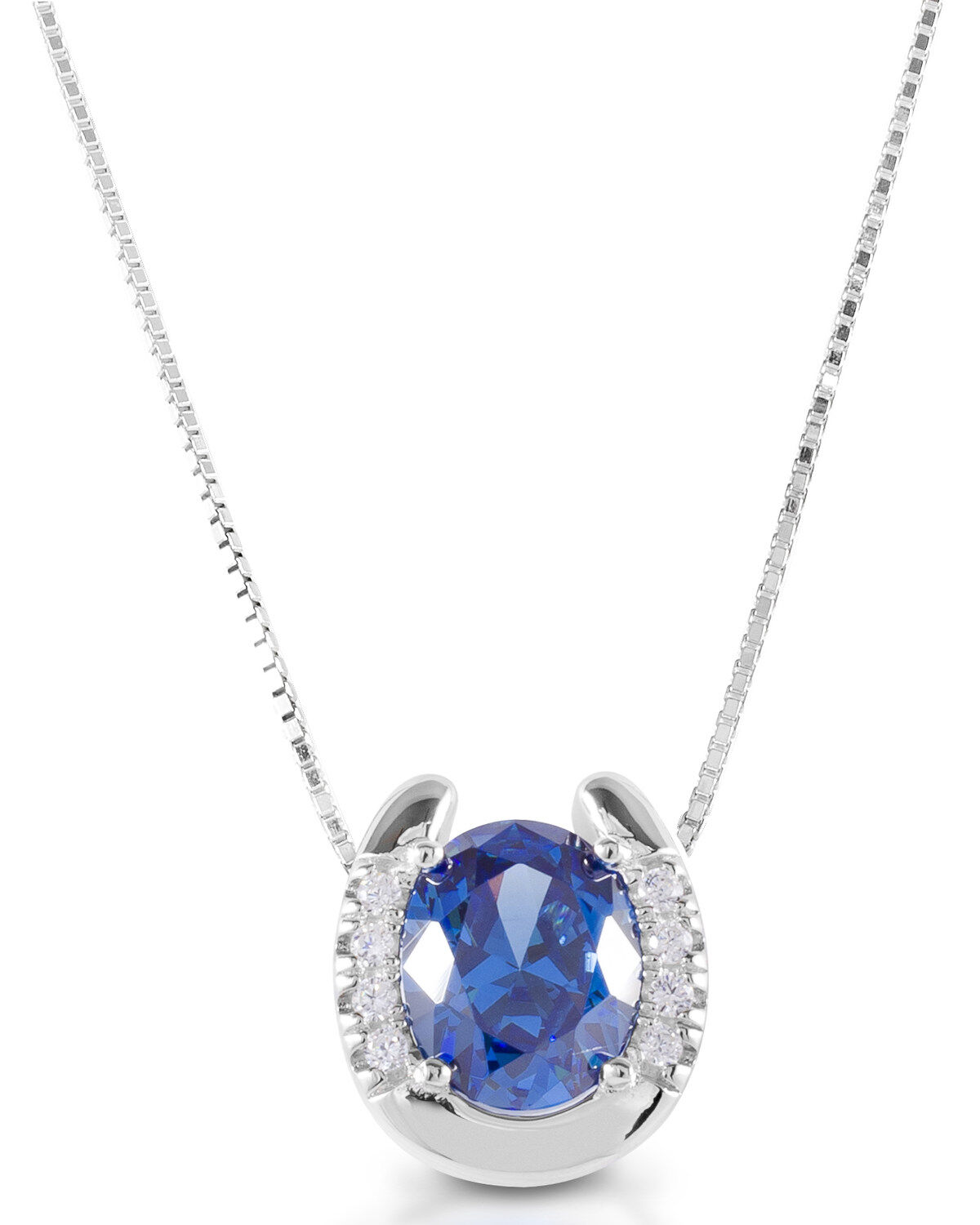 Women's Kelly Herd Blue Stone Horseshoe Necklace