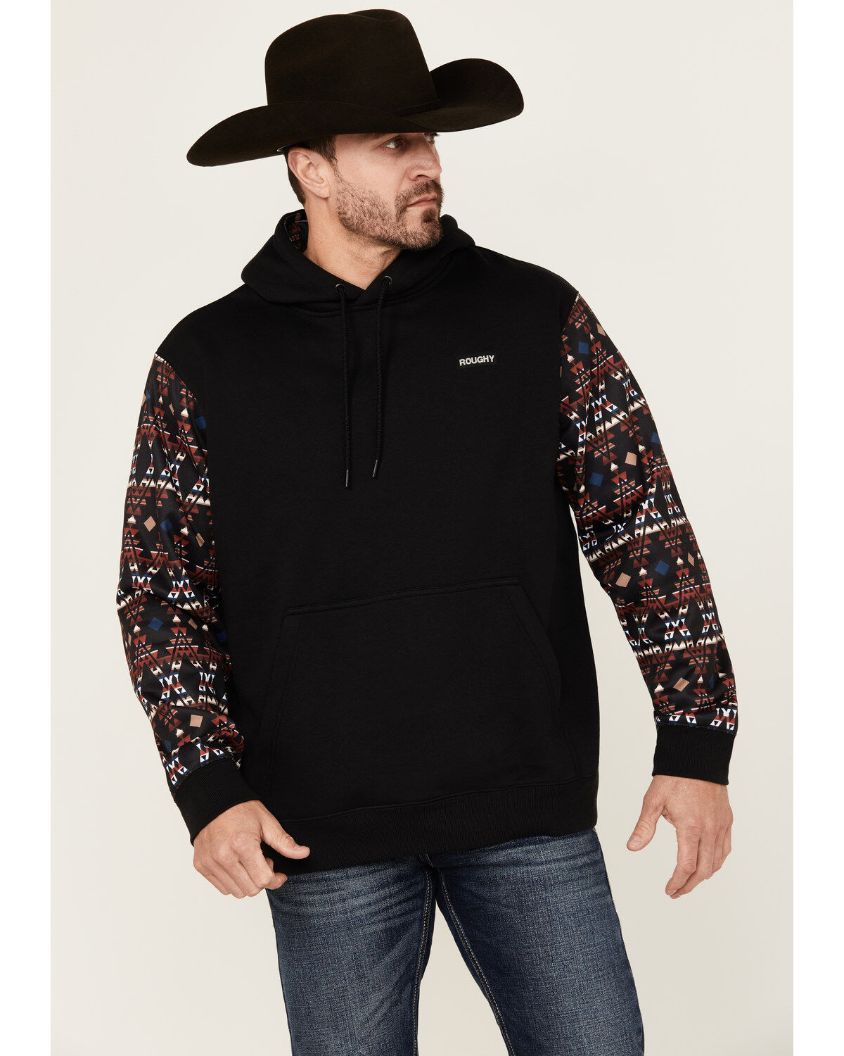 Men's Hooey Legendary Southwestern Sleeve Block Hooded Sweatshirt