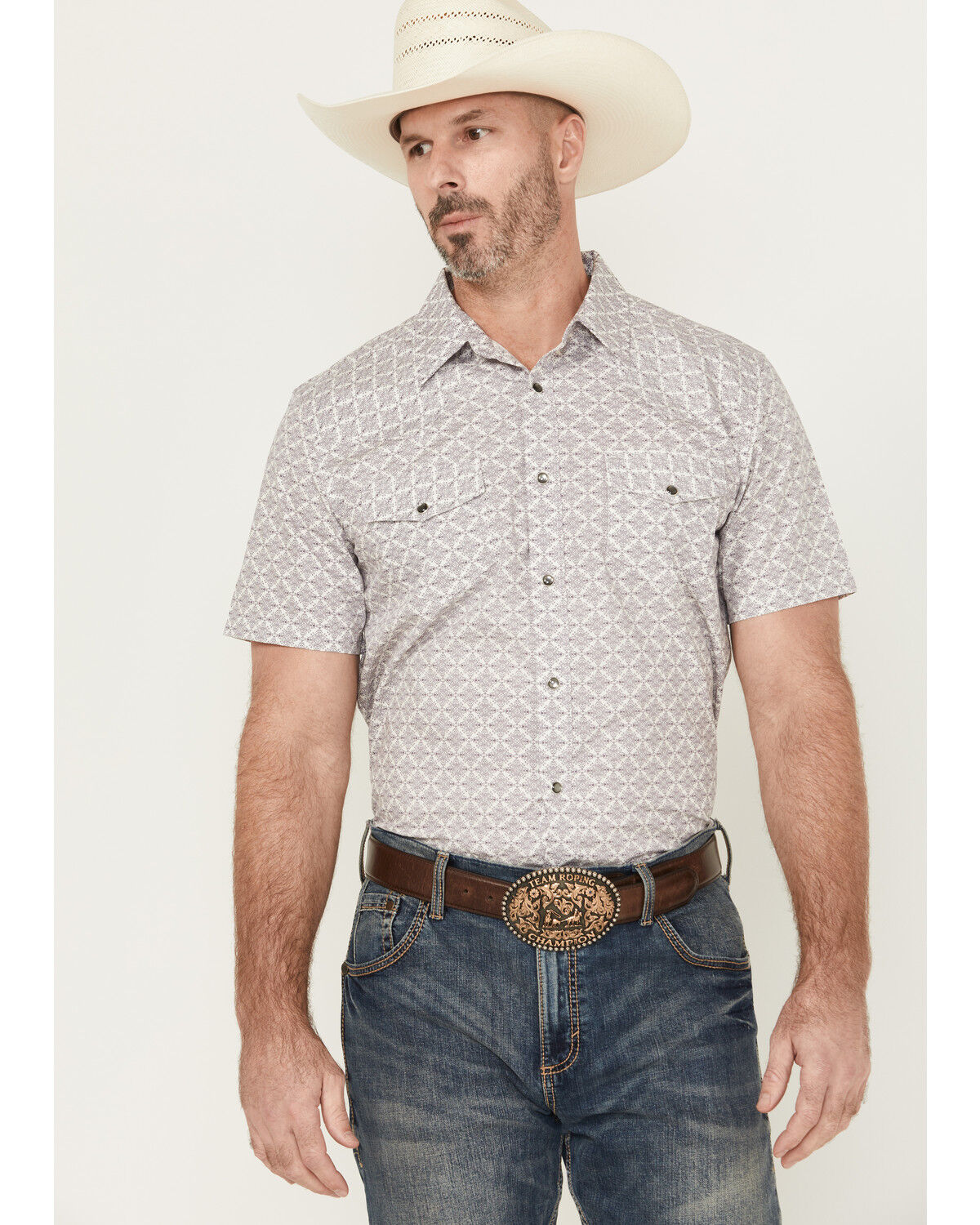 Men's Gibson Trading Co Purple Hazed Medallion Print Short Sleeve Pear