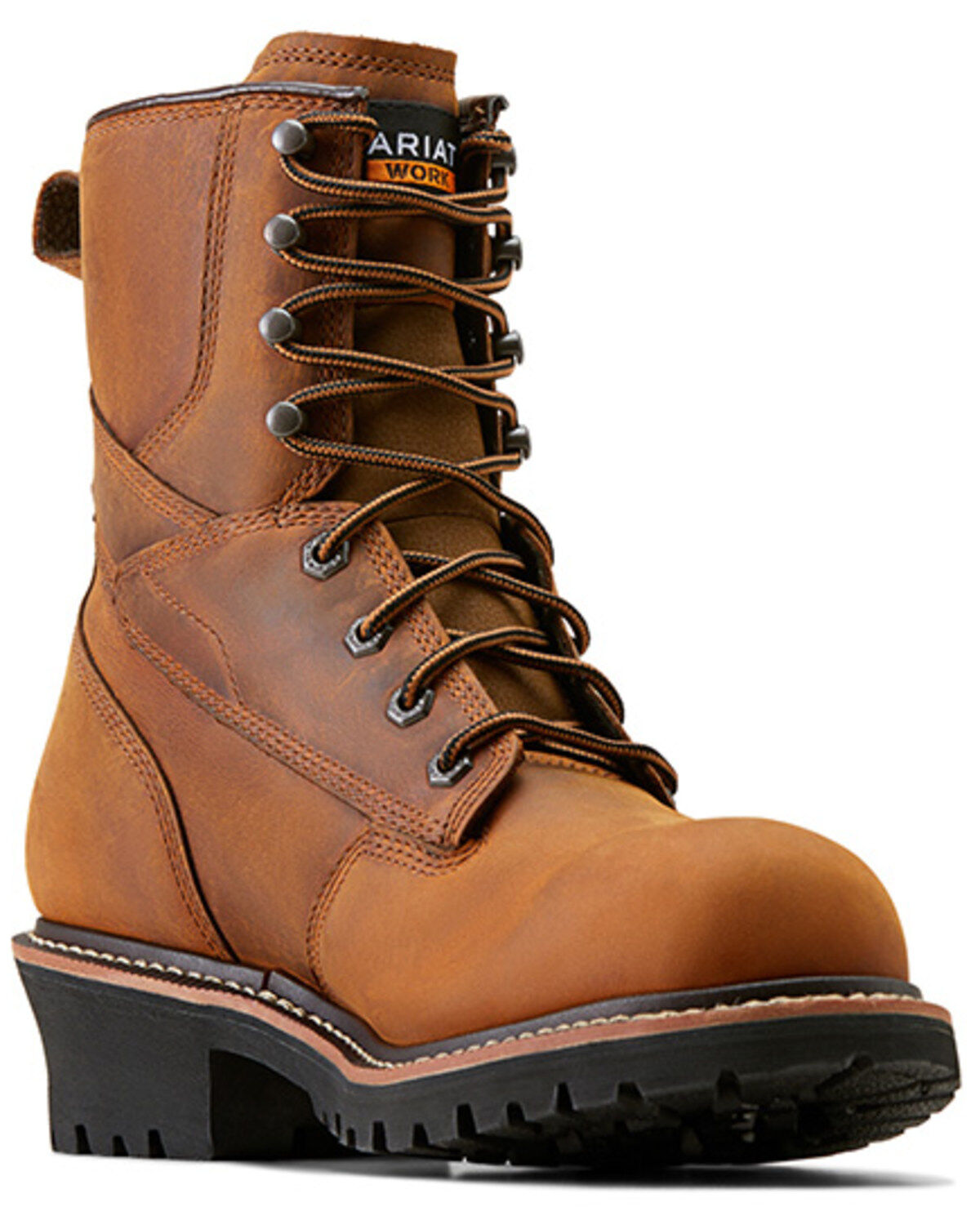 Men's Ariat 8" Logger Shock Shield Waterproof Work Boots - Soft Toe
