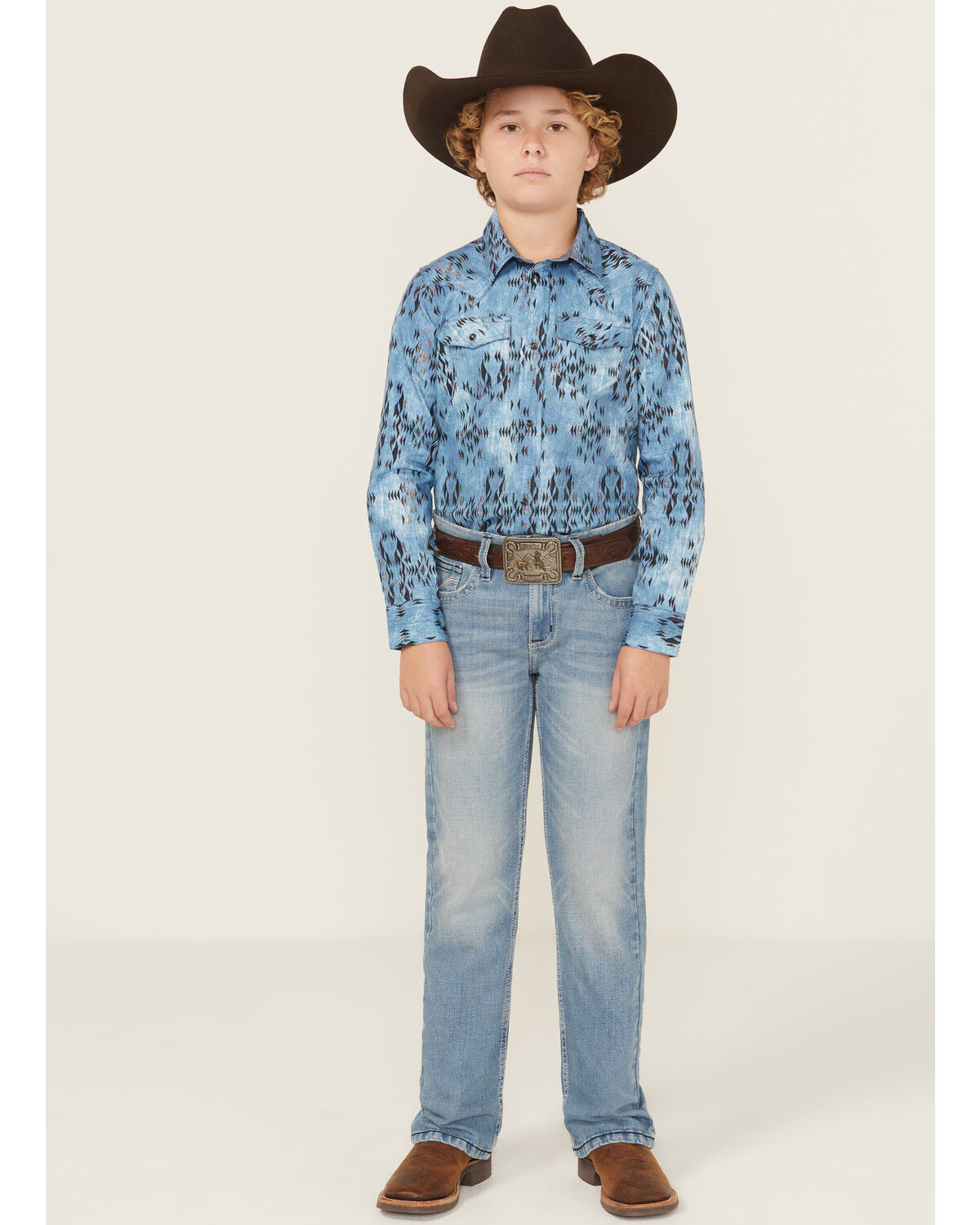 Boys' Cody James Little Stampede Light Wash Slim Bootcut Comfort Stret