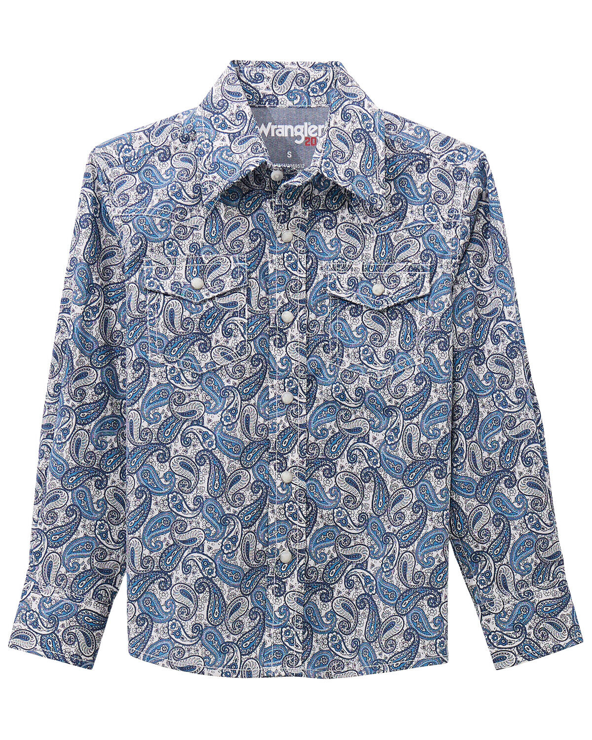 Boys' Wrangler 20X Paisley Print Long Sleeve Snap Stretch Western Shir