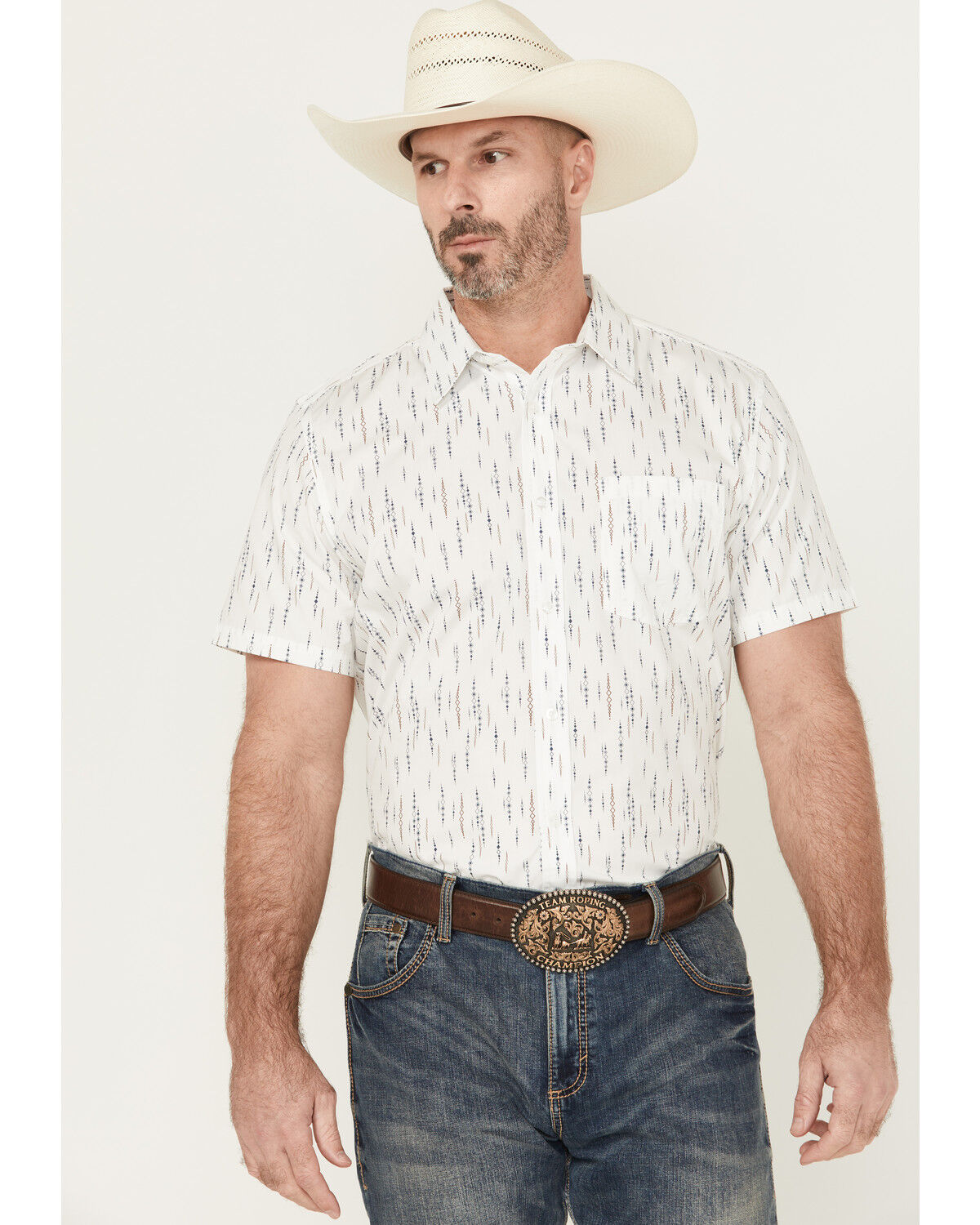 Men's Gibson Trading Co Discoteca Striped Short Sleeve Button-Down Wes